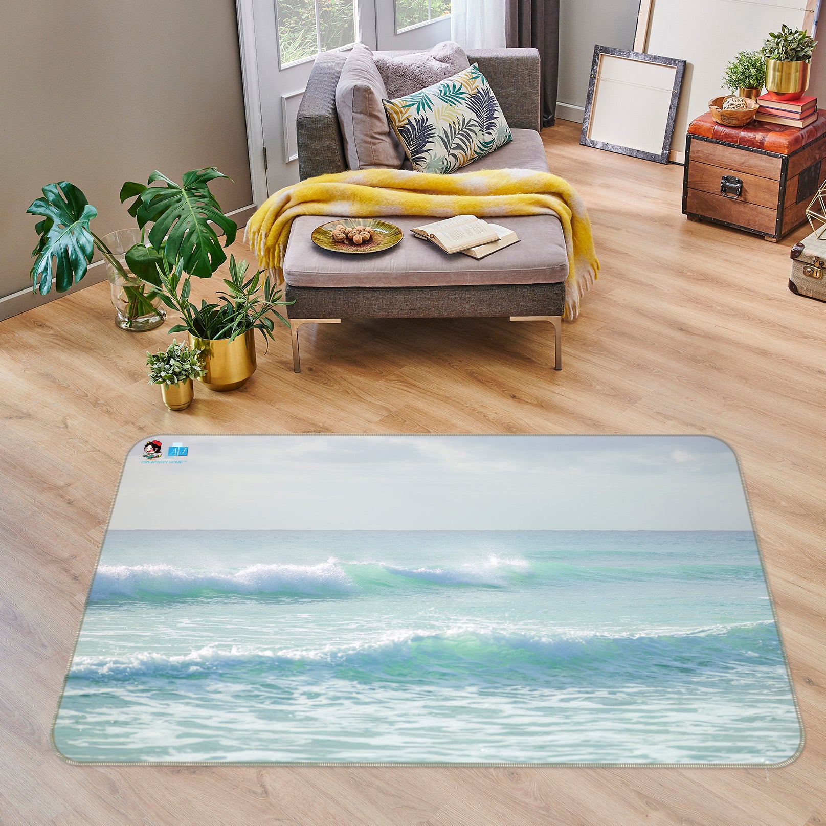 3D Vast Ocean 6834 Assaf Frank Rug Non Slip Rug Mat