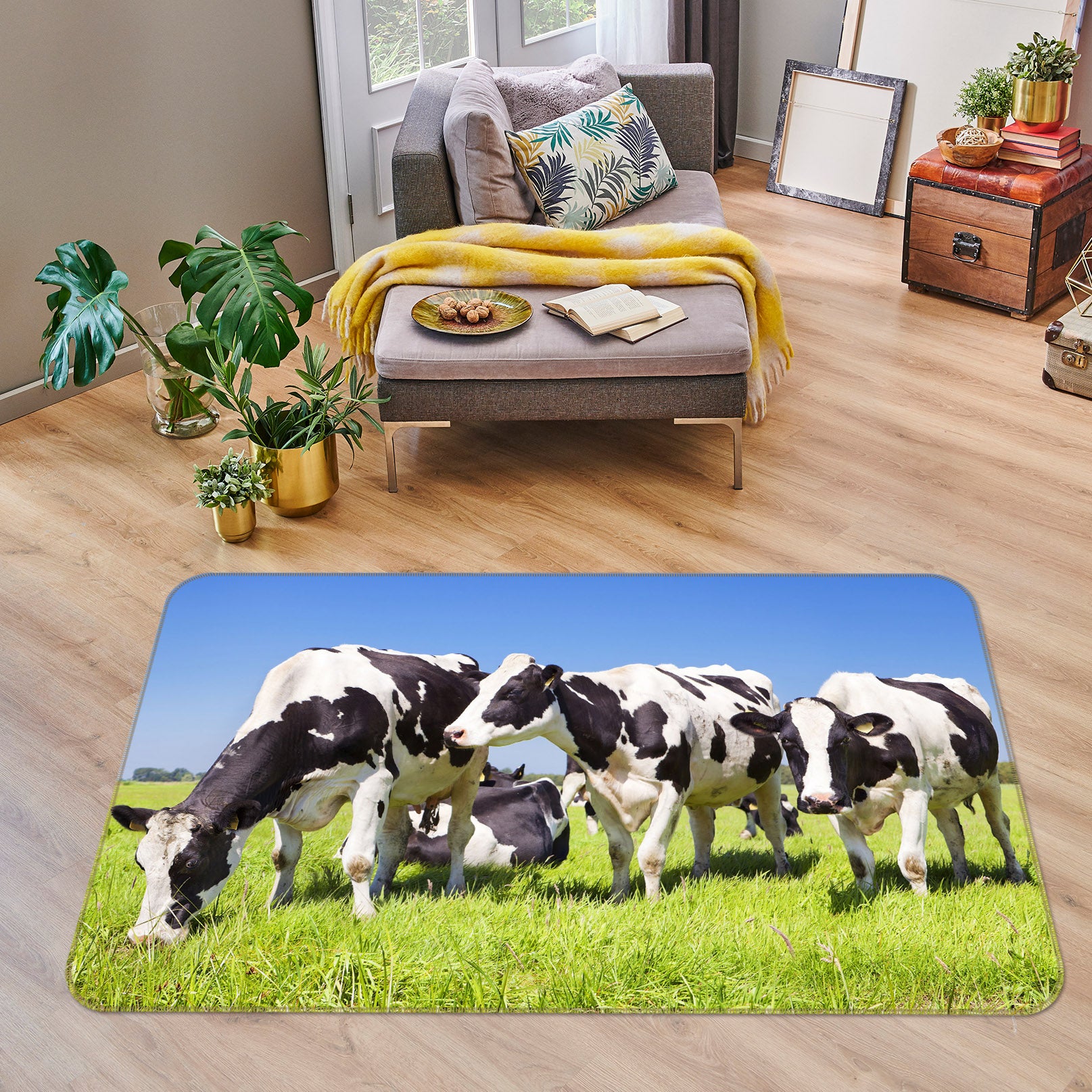 3D Cows 38129 Animal Non Slip Rug Mat