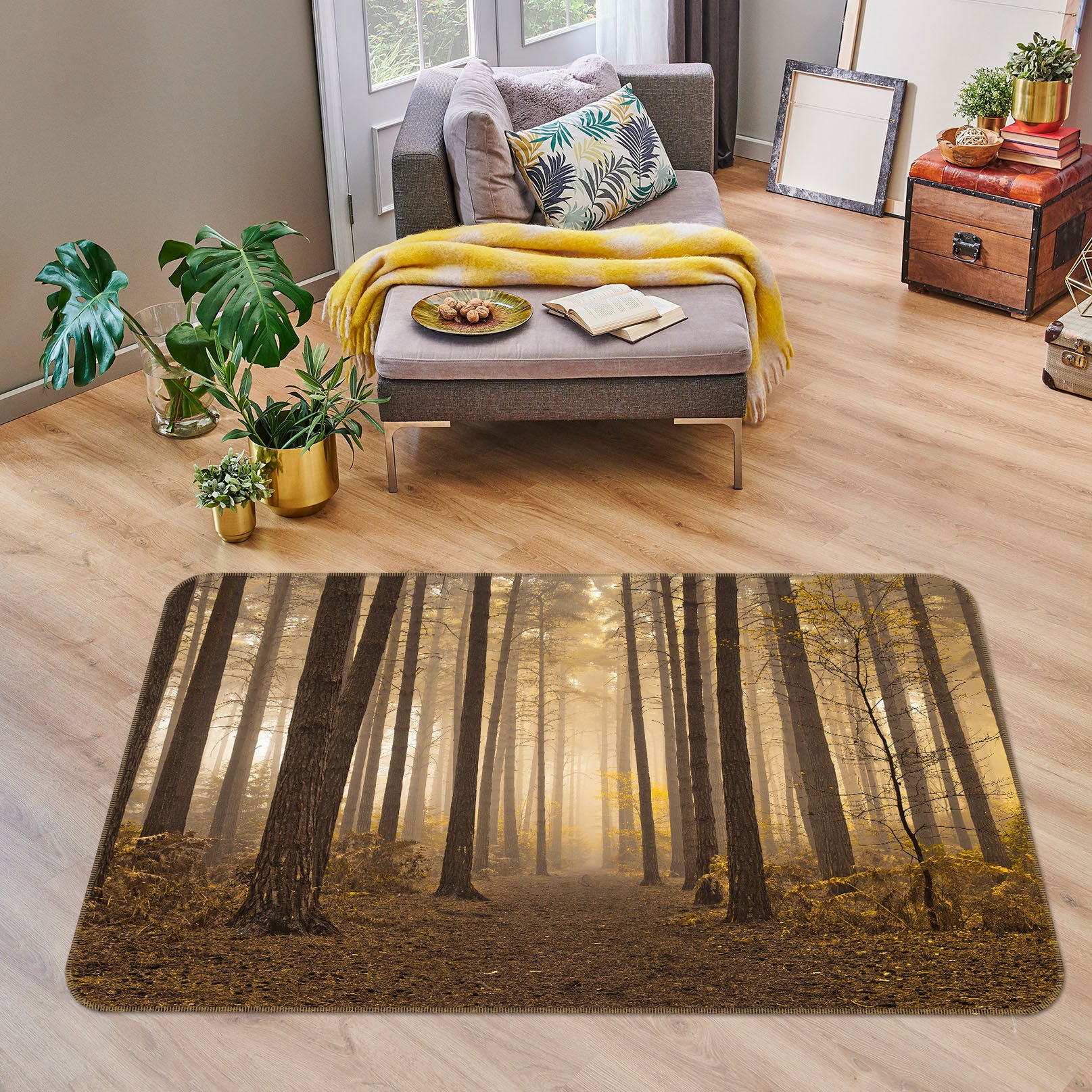 3D Tree Trunk Woods 83206 Assaf Frank Rug Non Slip Rug Mat