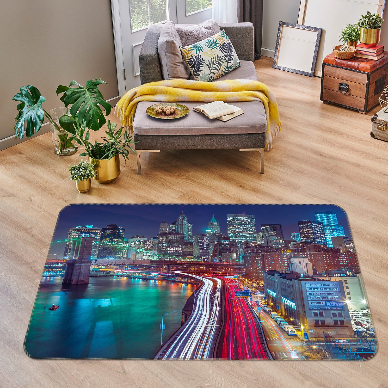 3D New York Building 83236 Assaf Frank Rug Non Slip Rug Mat