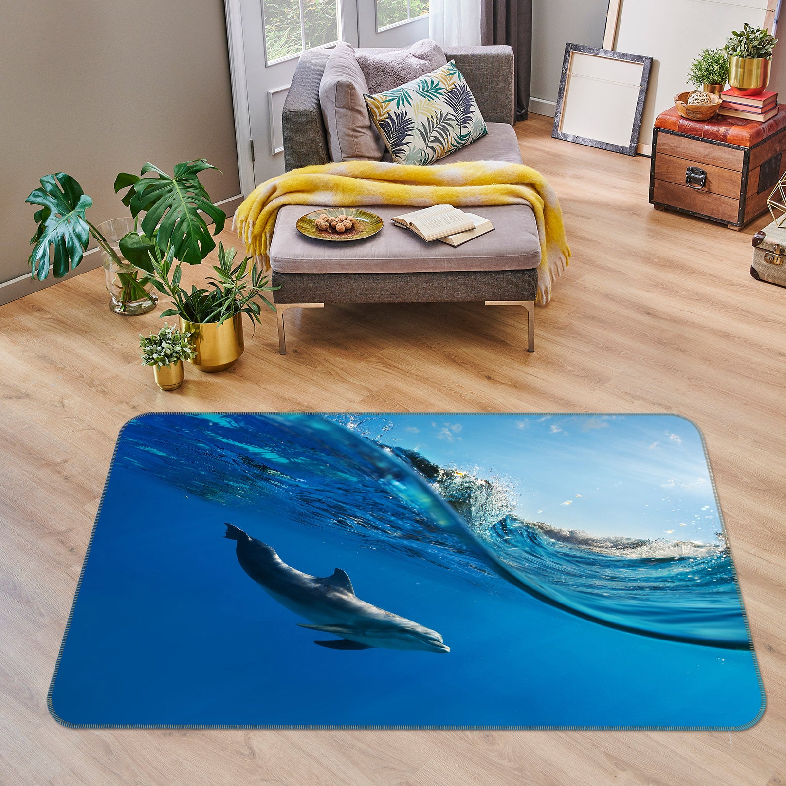 3D Ocean Dolphins 38119 Animal Non Slip Rug Mat