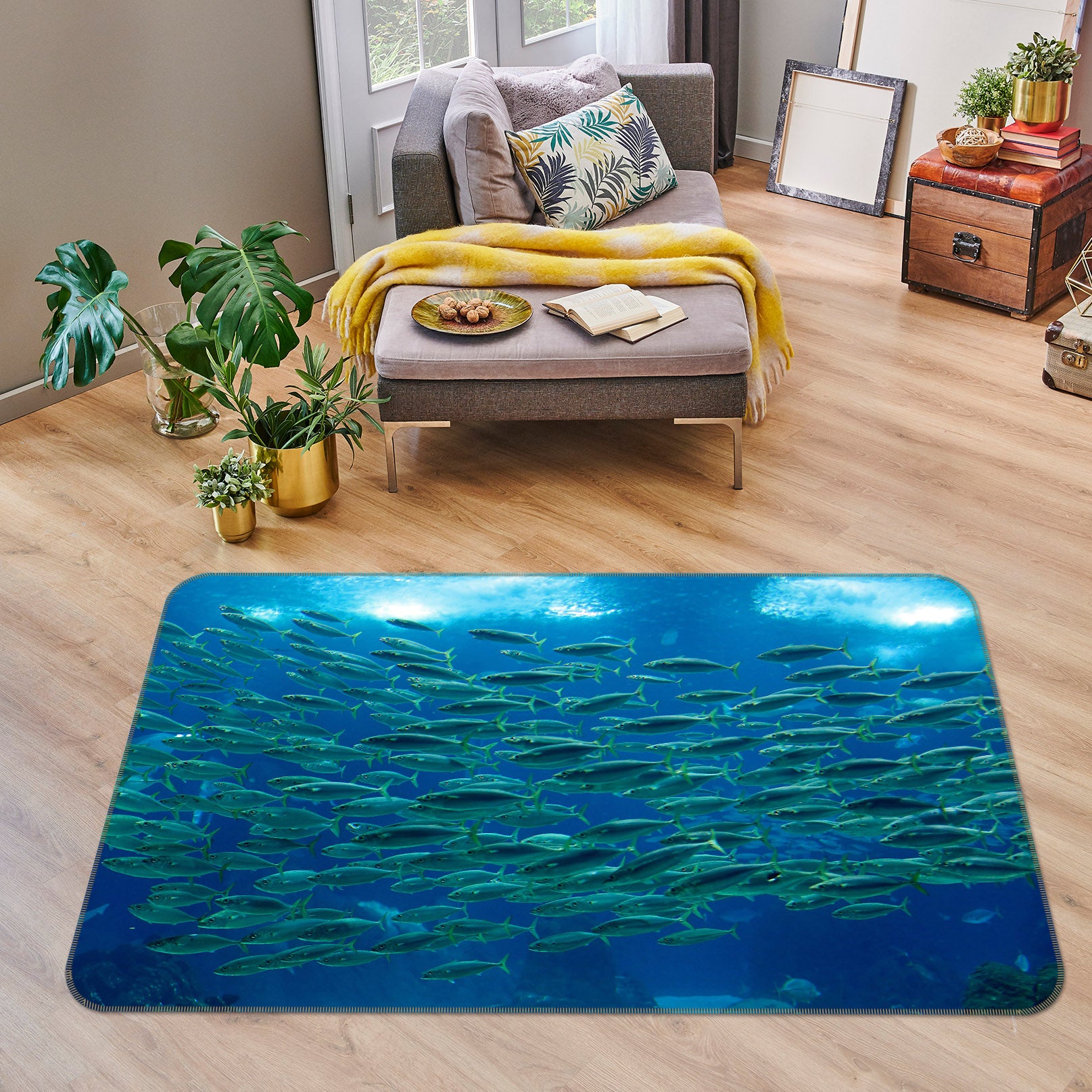 3D School Of Fish 38140 Animal Non Slip Rug Mat