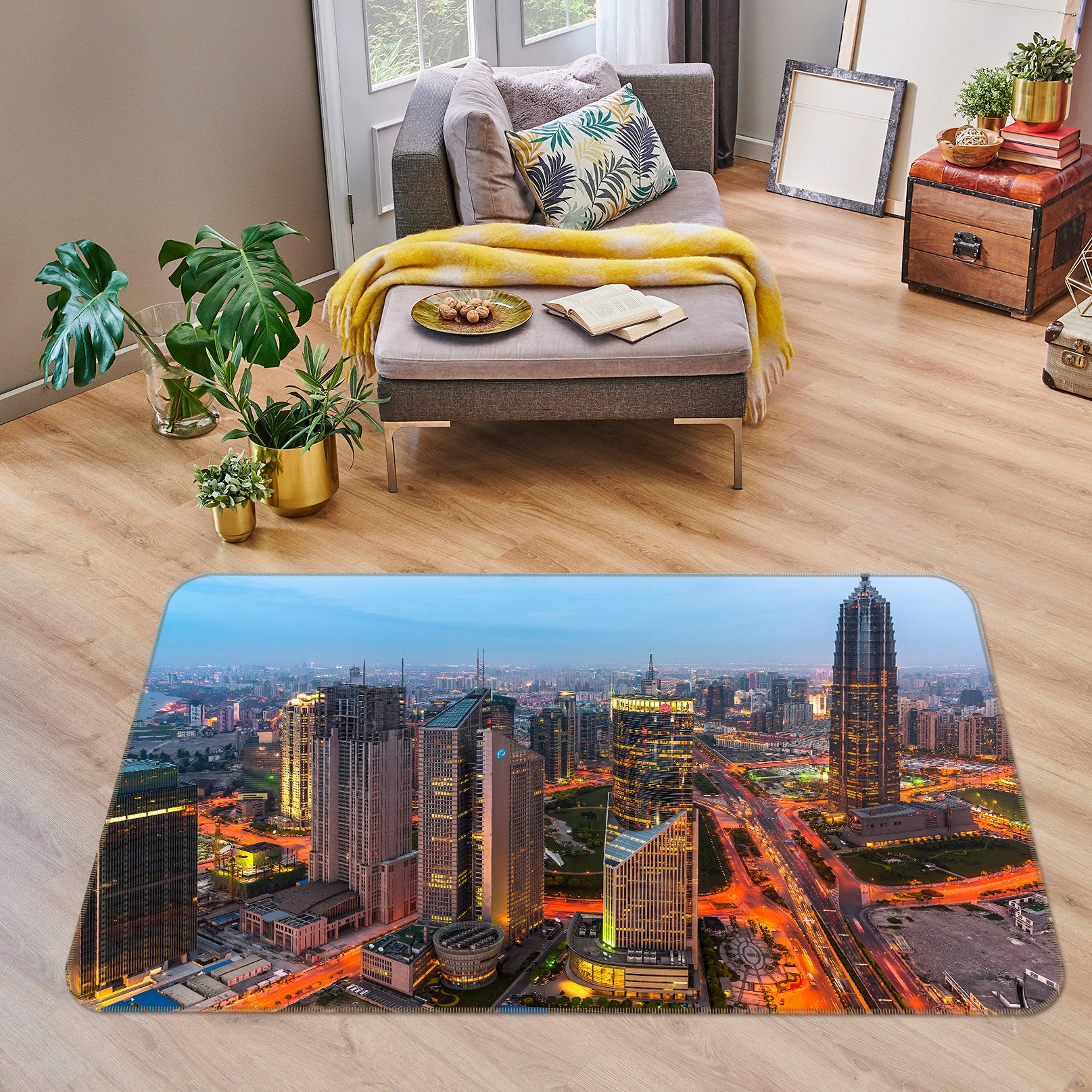 3D City Building 83182 Assaf Frank Rug Non Slip Rug Mat