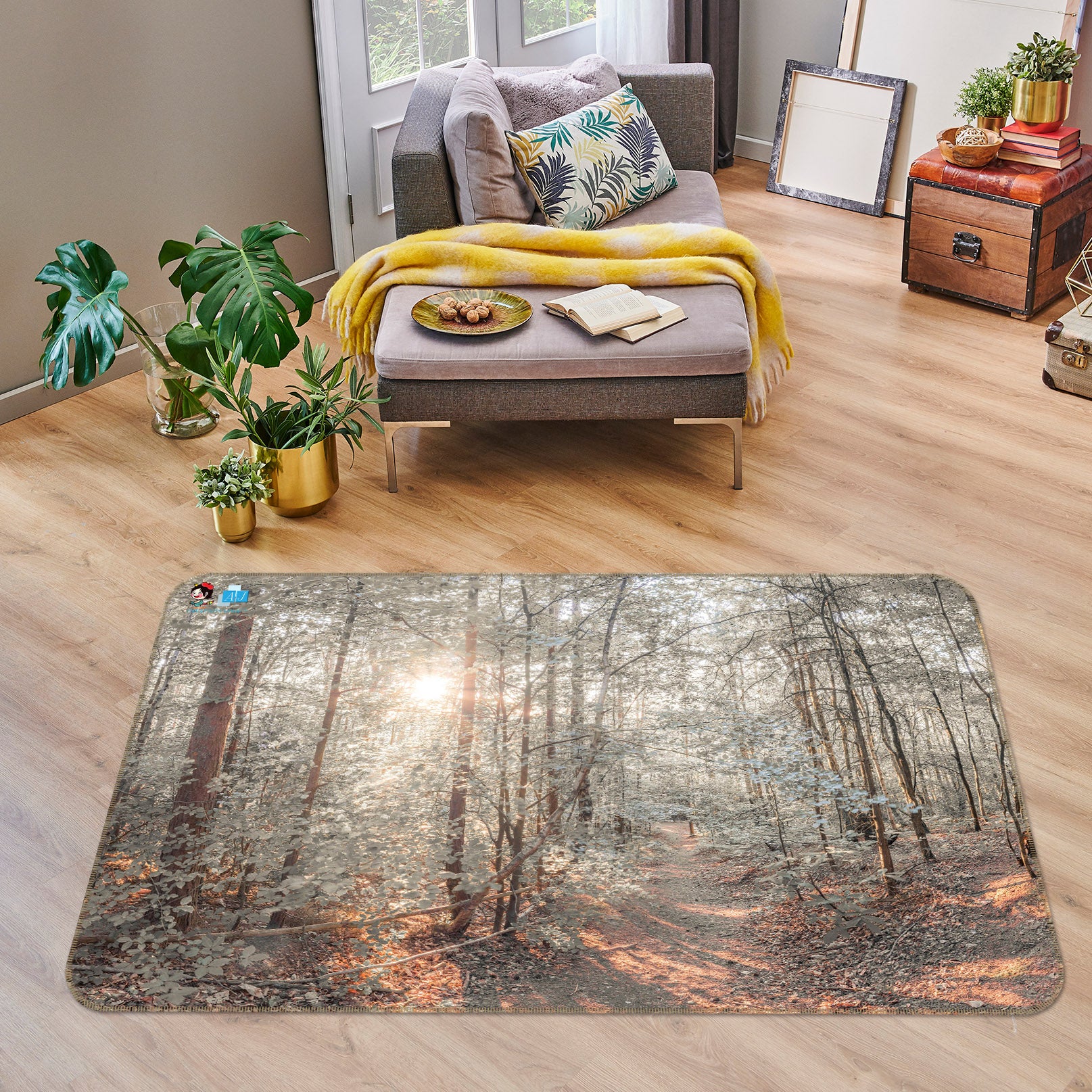 3D Sunshine Forest 6740 Assaf Frank Rug Non Slip Rug Mat