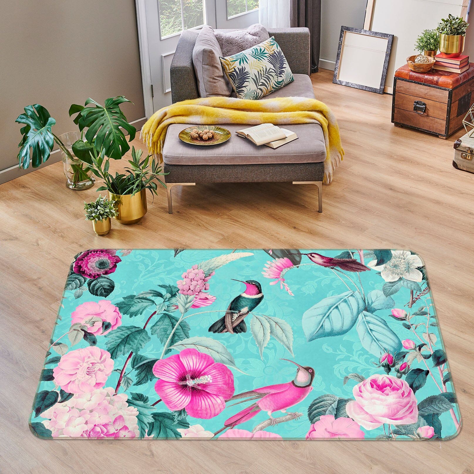 3D Leaf Bird 1024 Andrea haase Rug Non Slip Rug Mat Mat AJ Creativity Home 