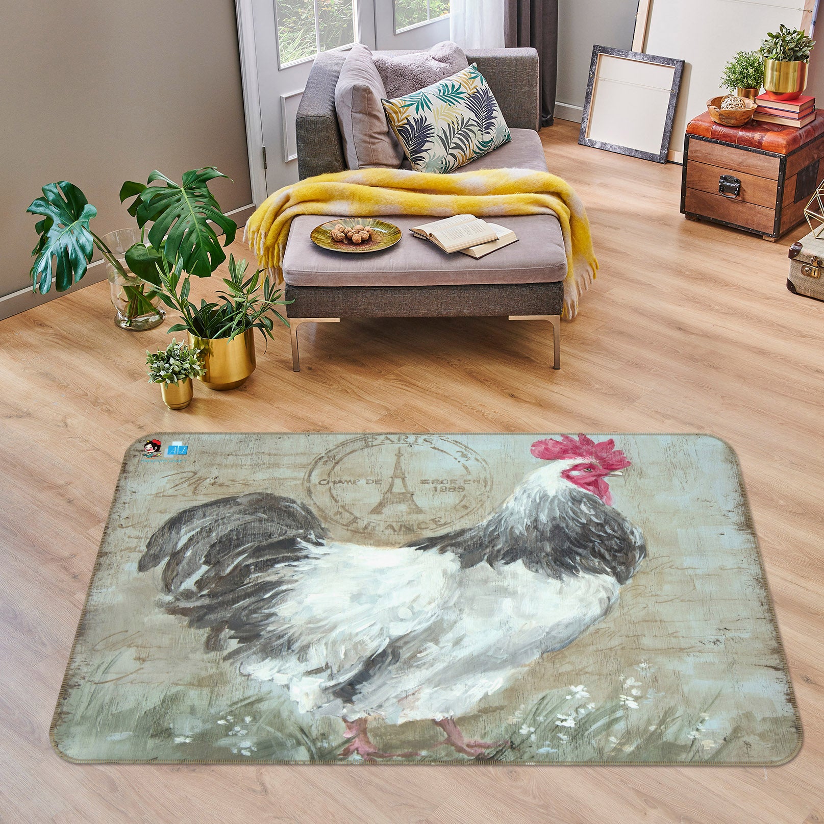 3D Chick 0154 Debi Coules Rug Non Slip Rug Mat