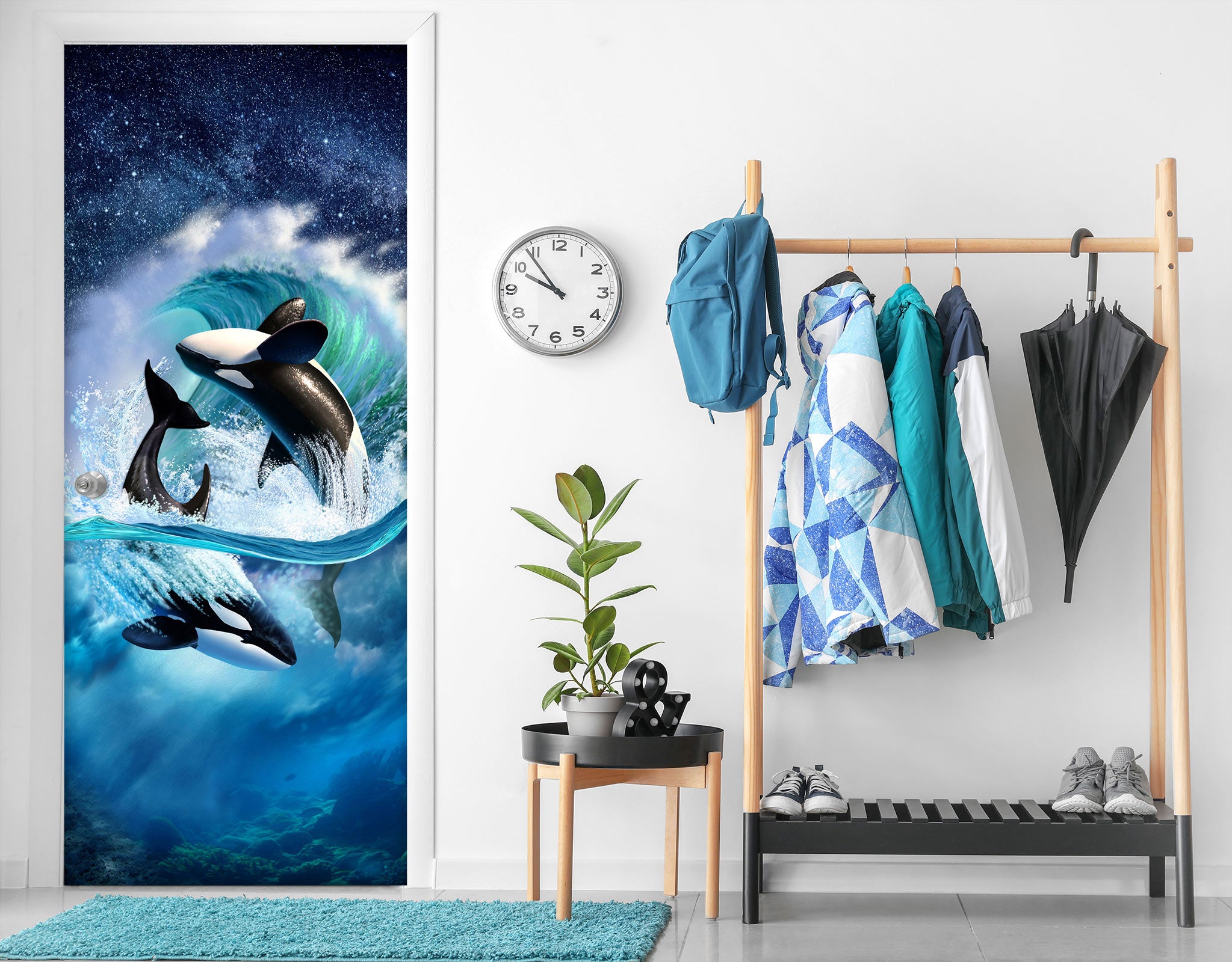 3D Waves Whale 112144 Jerry LoFaro Door Mural