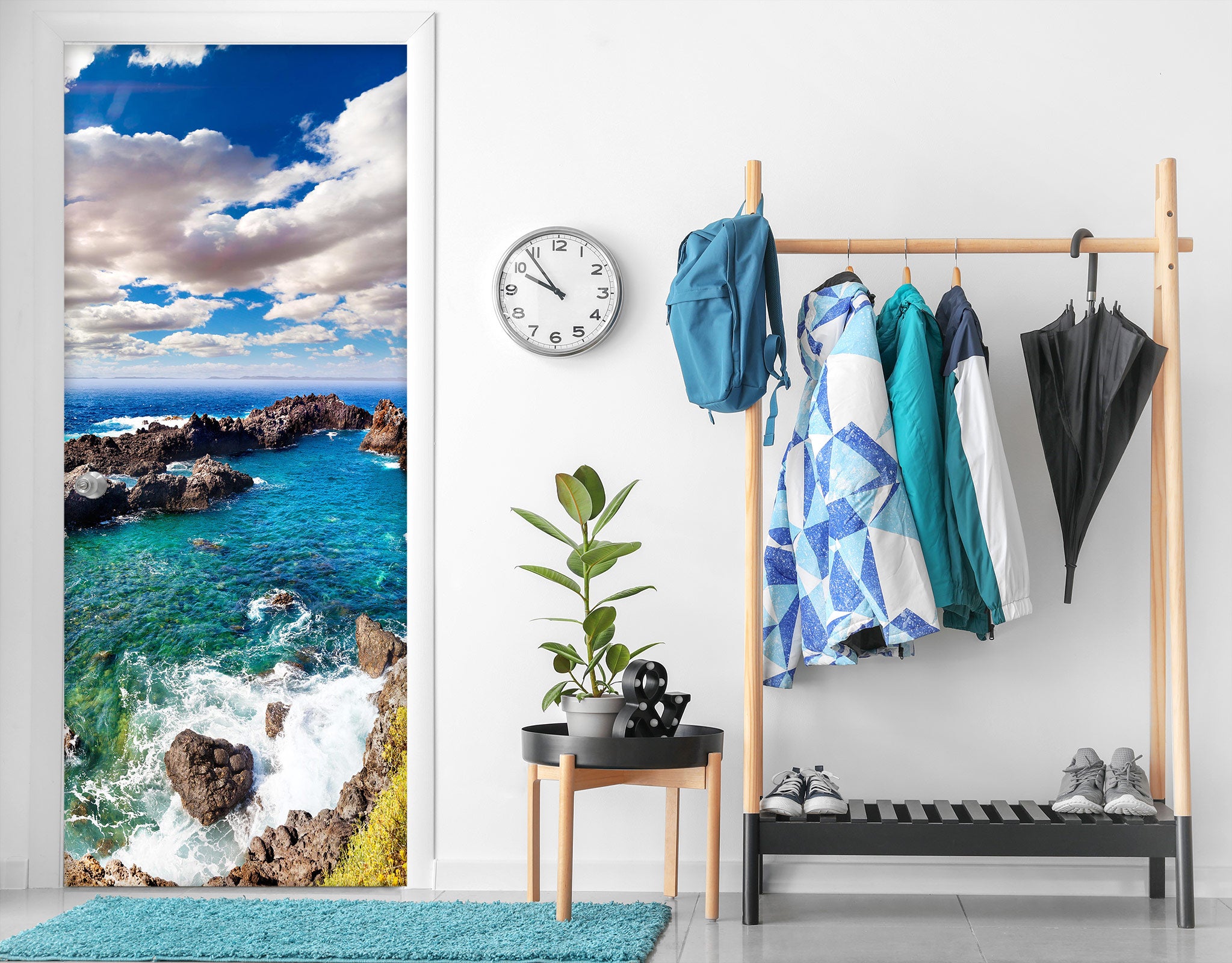 3D Seascape Stones 178 Door Mural