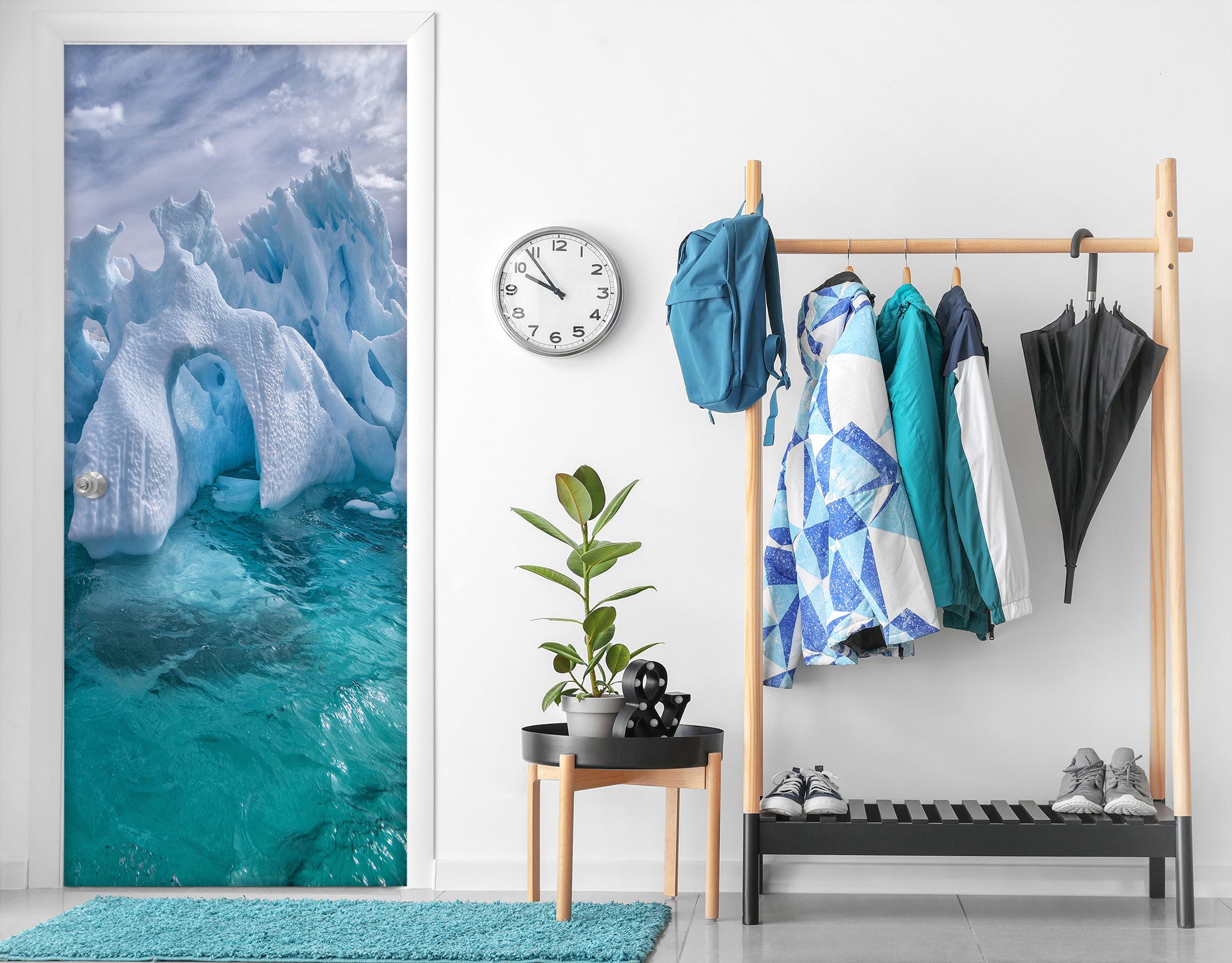 3D Iceberg Sea 212 Door Mural