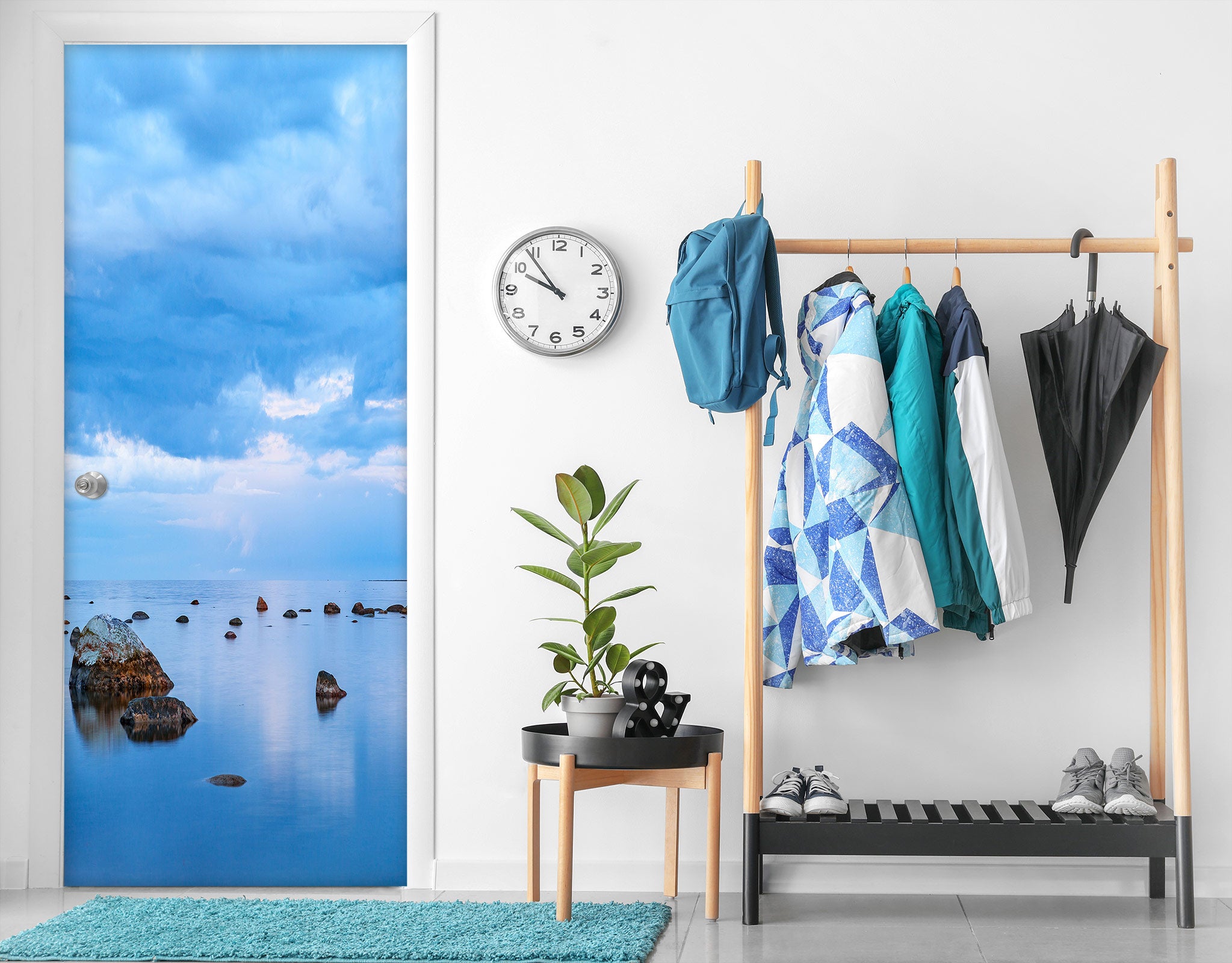 3D Blue Sky Sea 23085 Door Mural