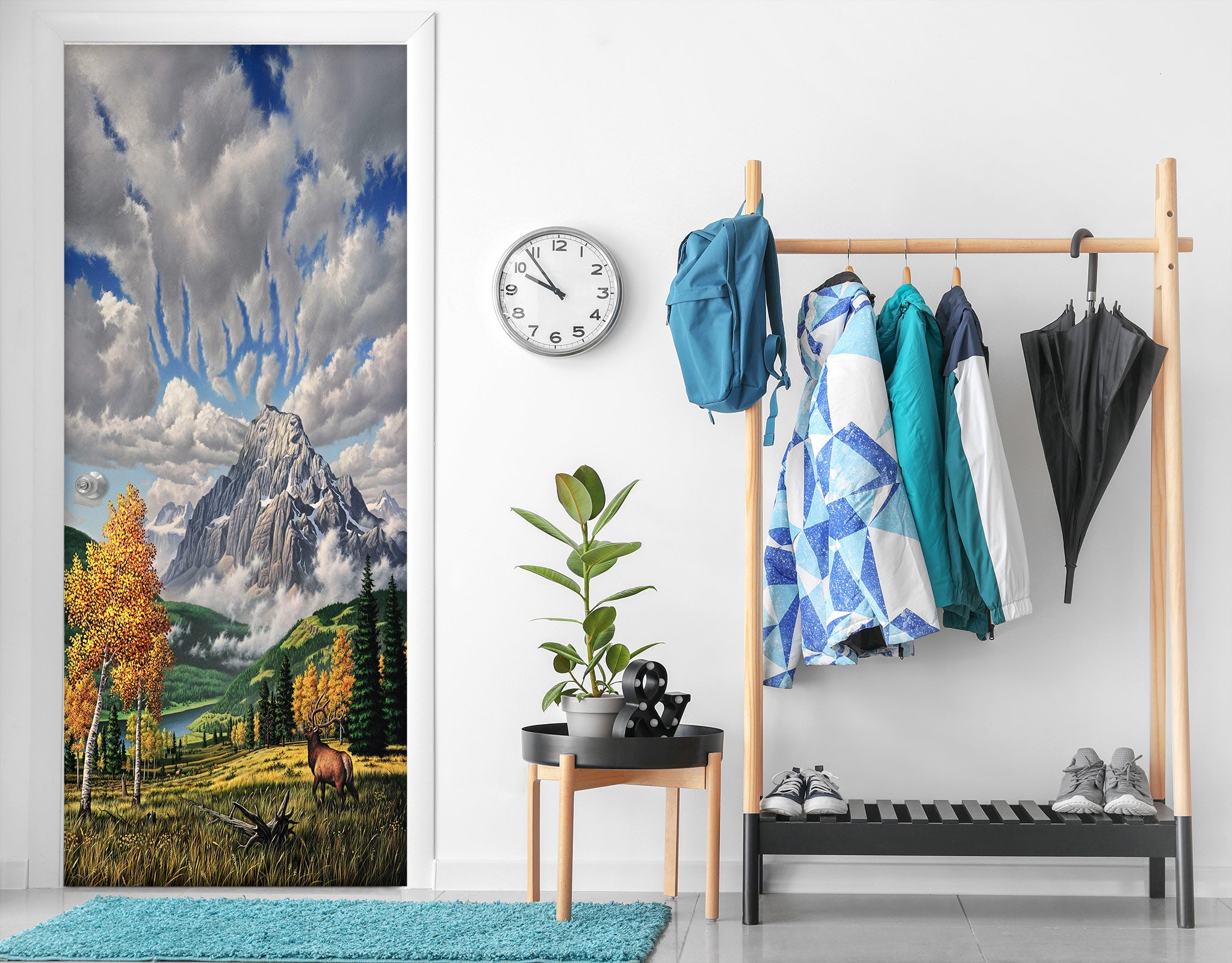 3D Snow Mountain Meadow 112114 Jerry LoFaro Door Mural