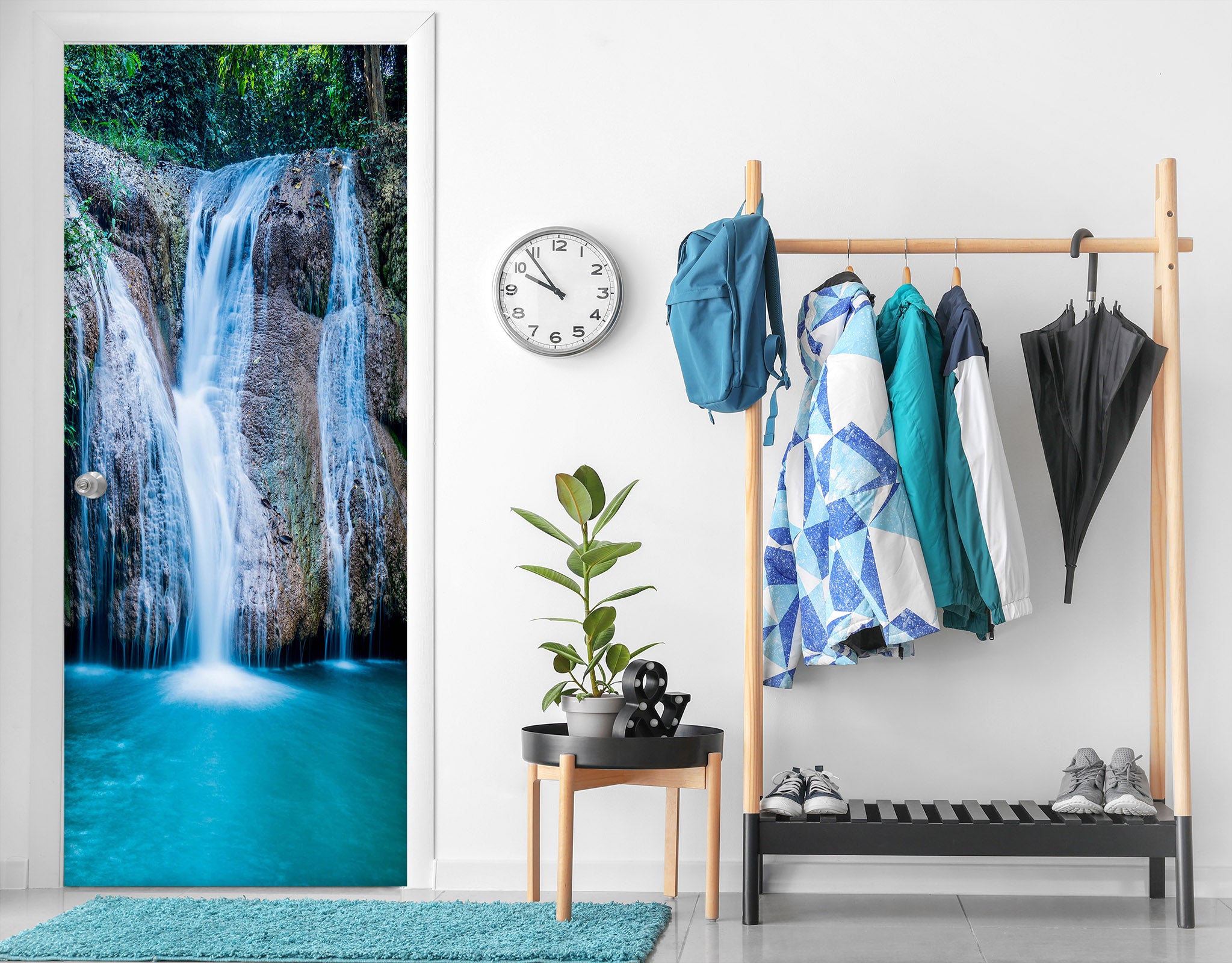 3D Waterfall Lake Water 25077 Door Mural