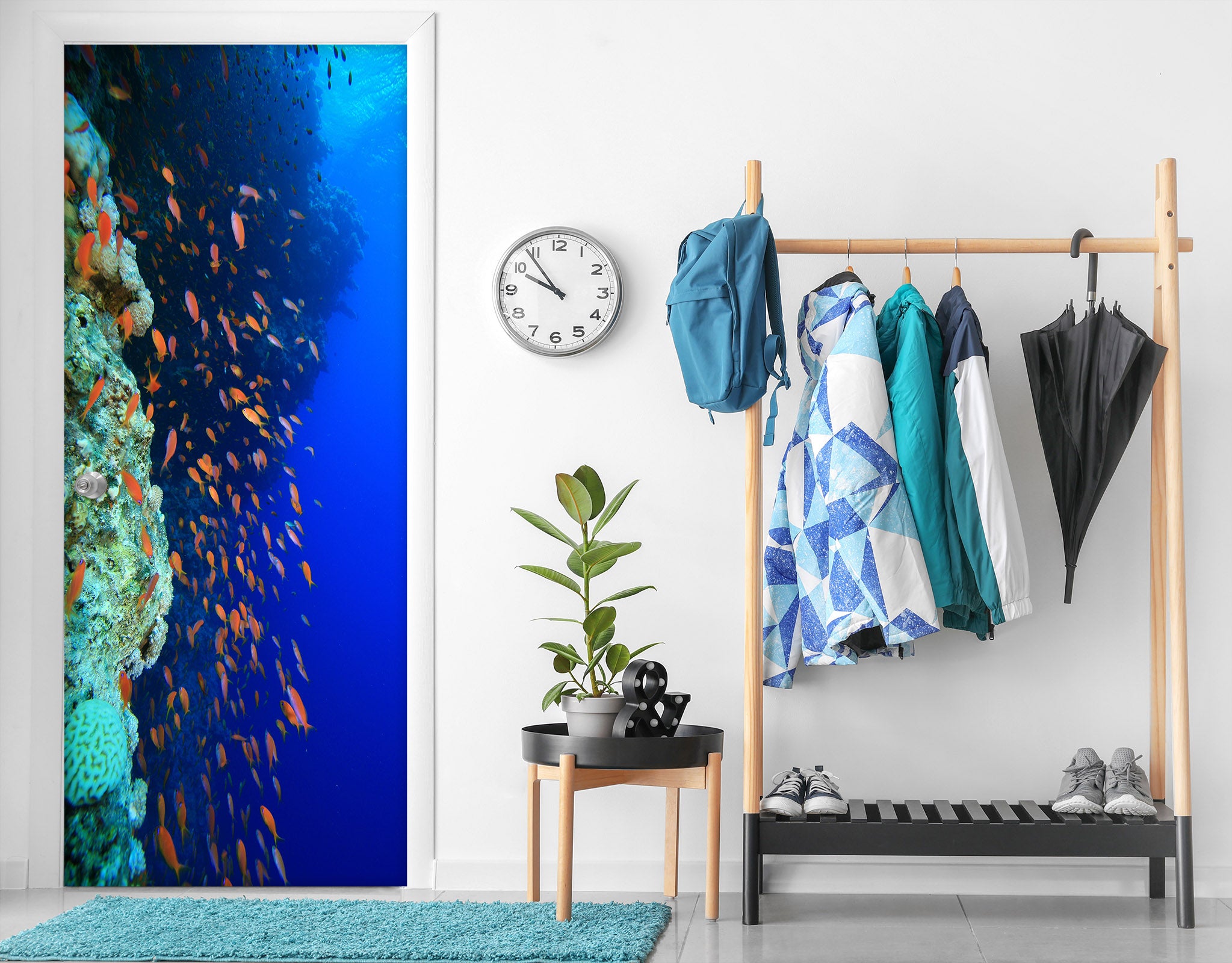 3D Seabed Fish 25066 Door Mural