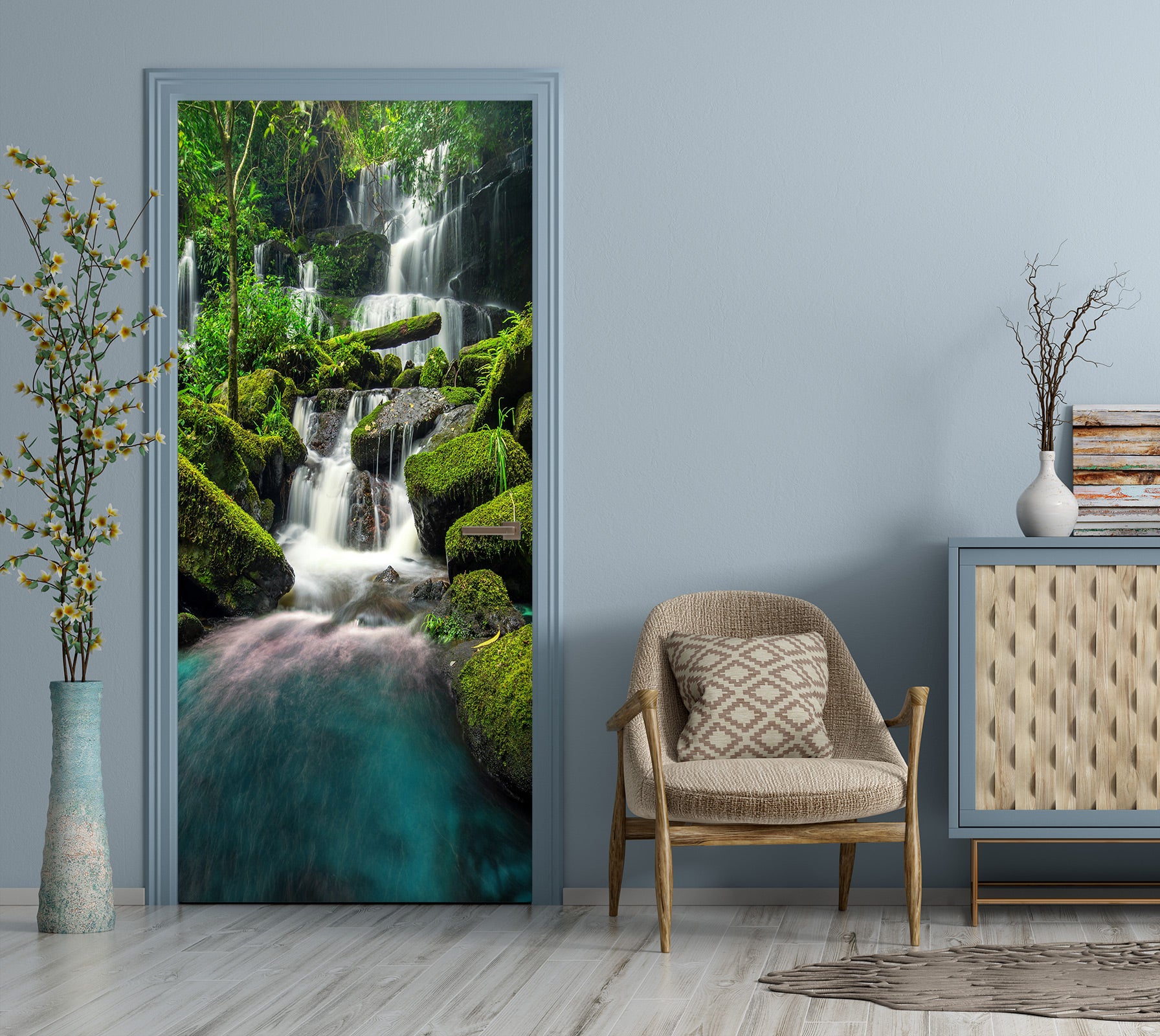 3D Waterfall Water 23022 Door Mural