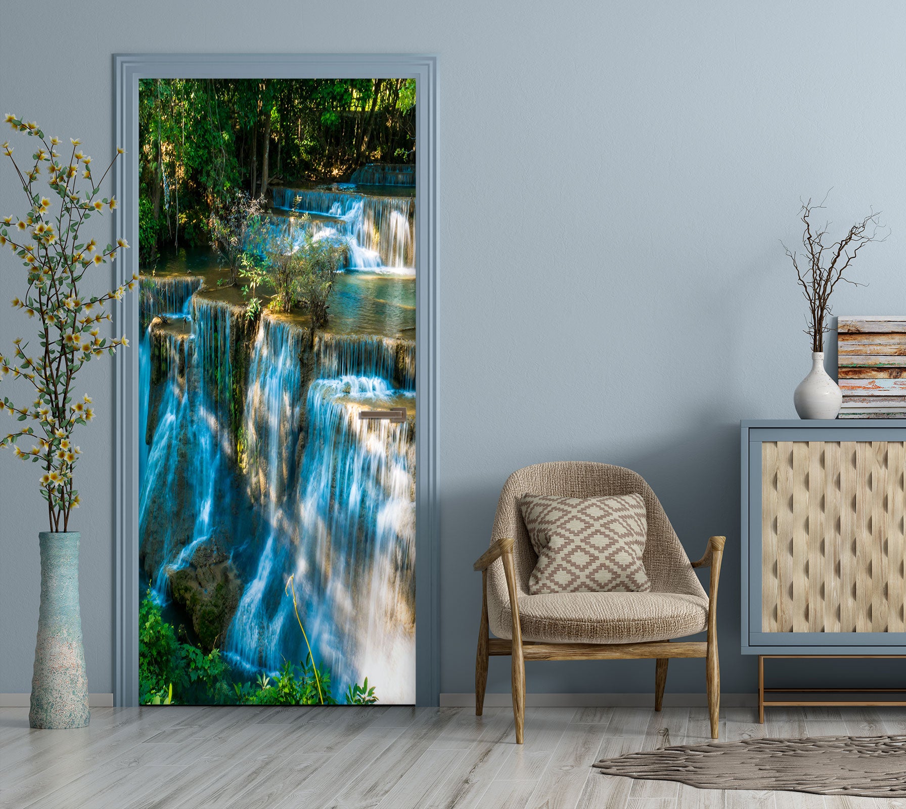 3D Sunshine Falls 146 Door Mural