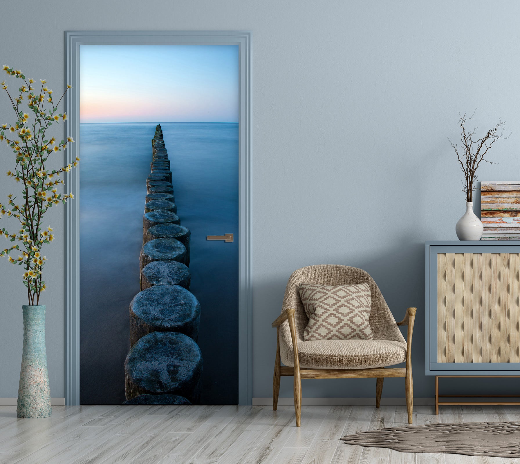 3D Stump Sea 254 Door Mural