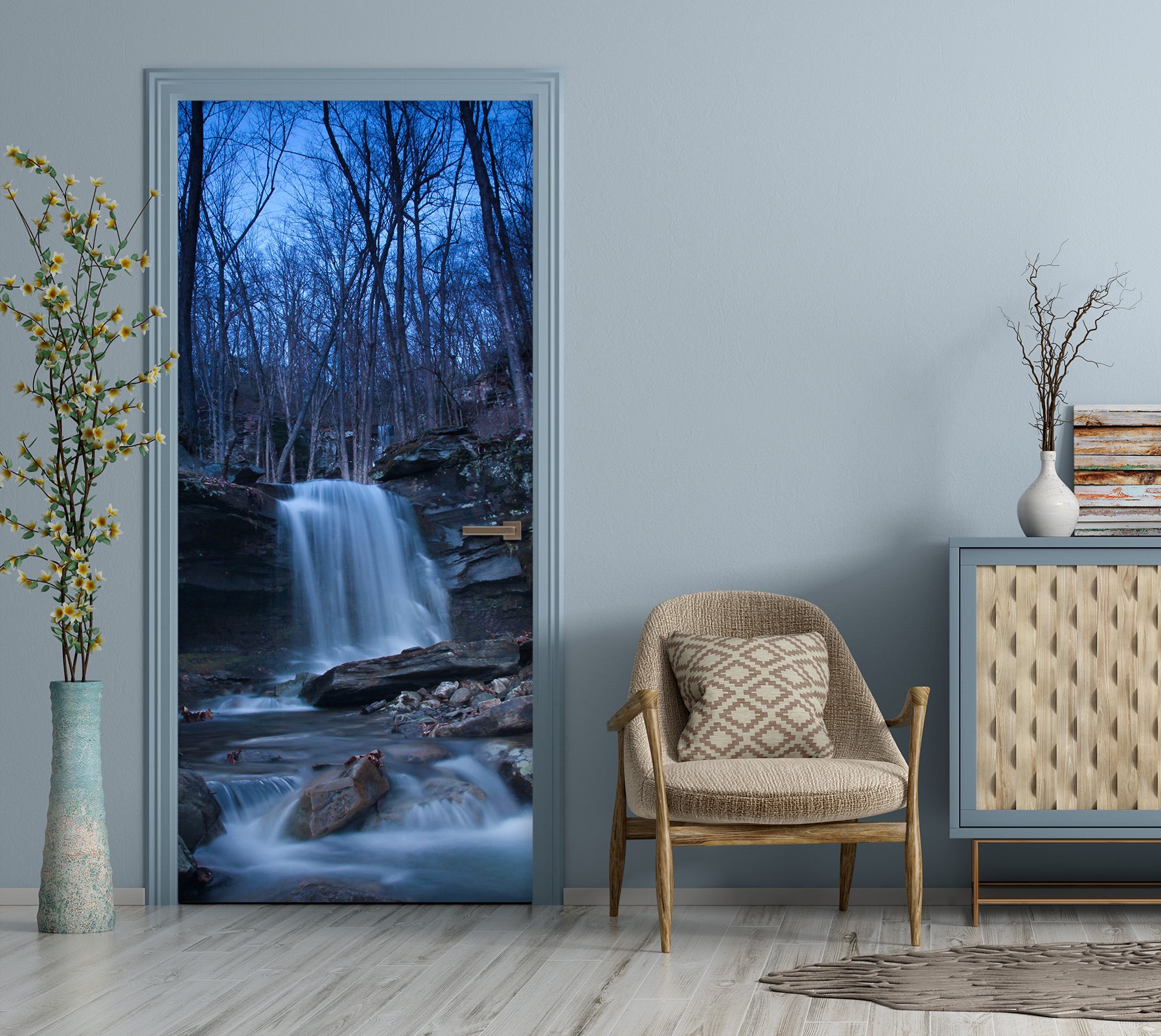 3D Low Waterfall 011 Door Mural