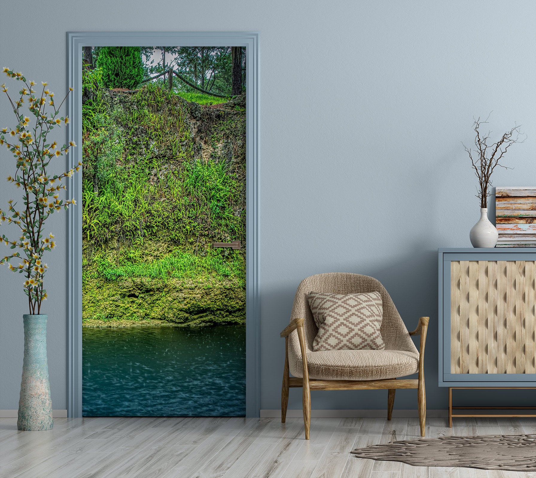 3D River Grove Stones 107230 Beth Sheridan Door Mural