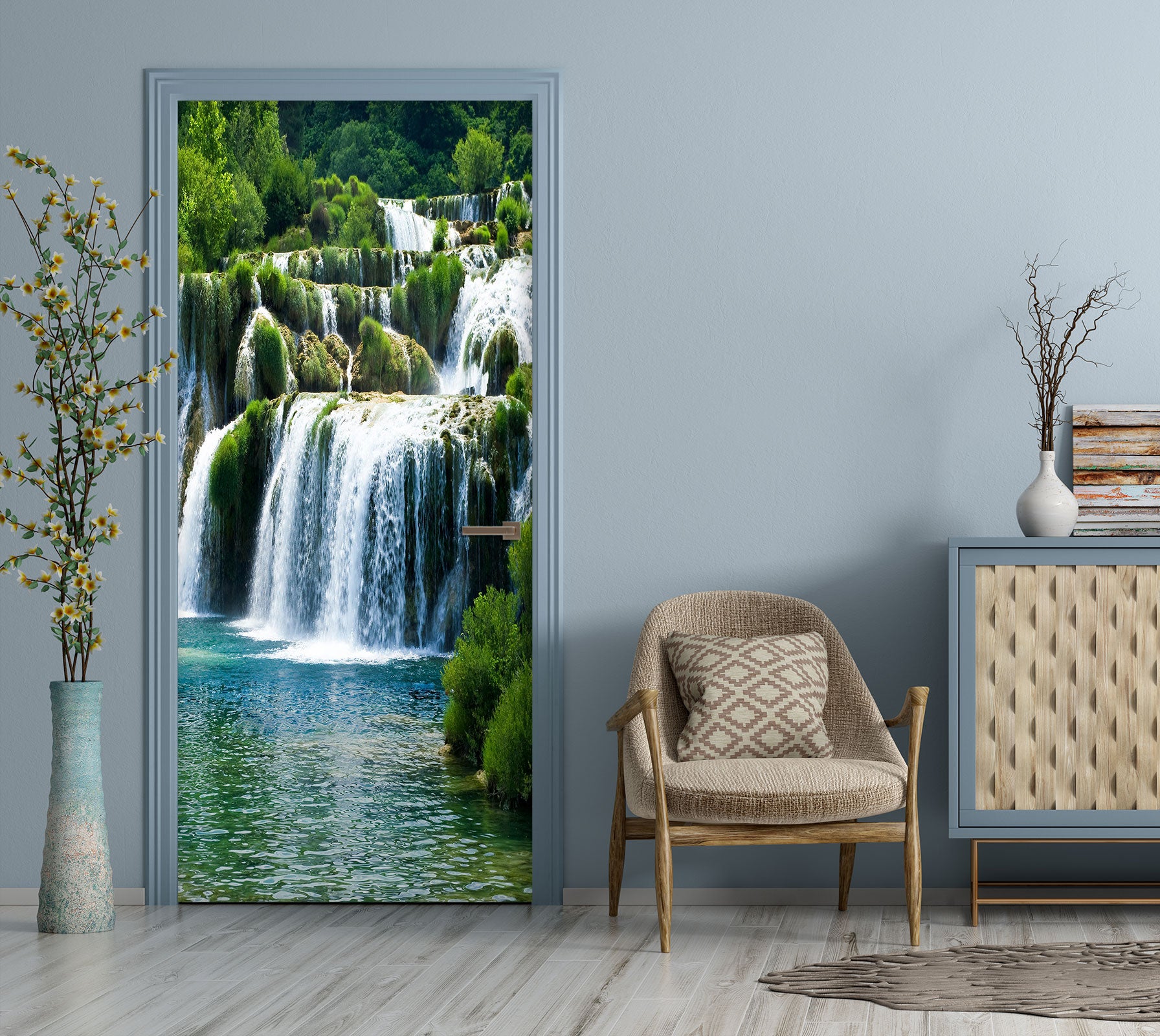 3D Waterfall Running Water 23137 Door Mural