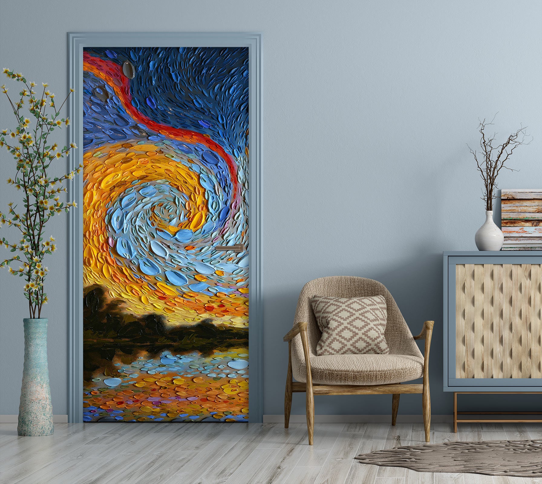 3D Pattern Sky 112221 Dena Tollefson Door Mural