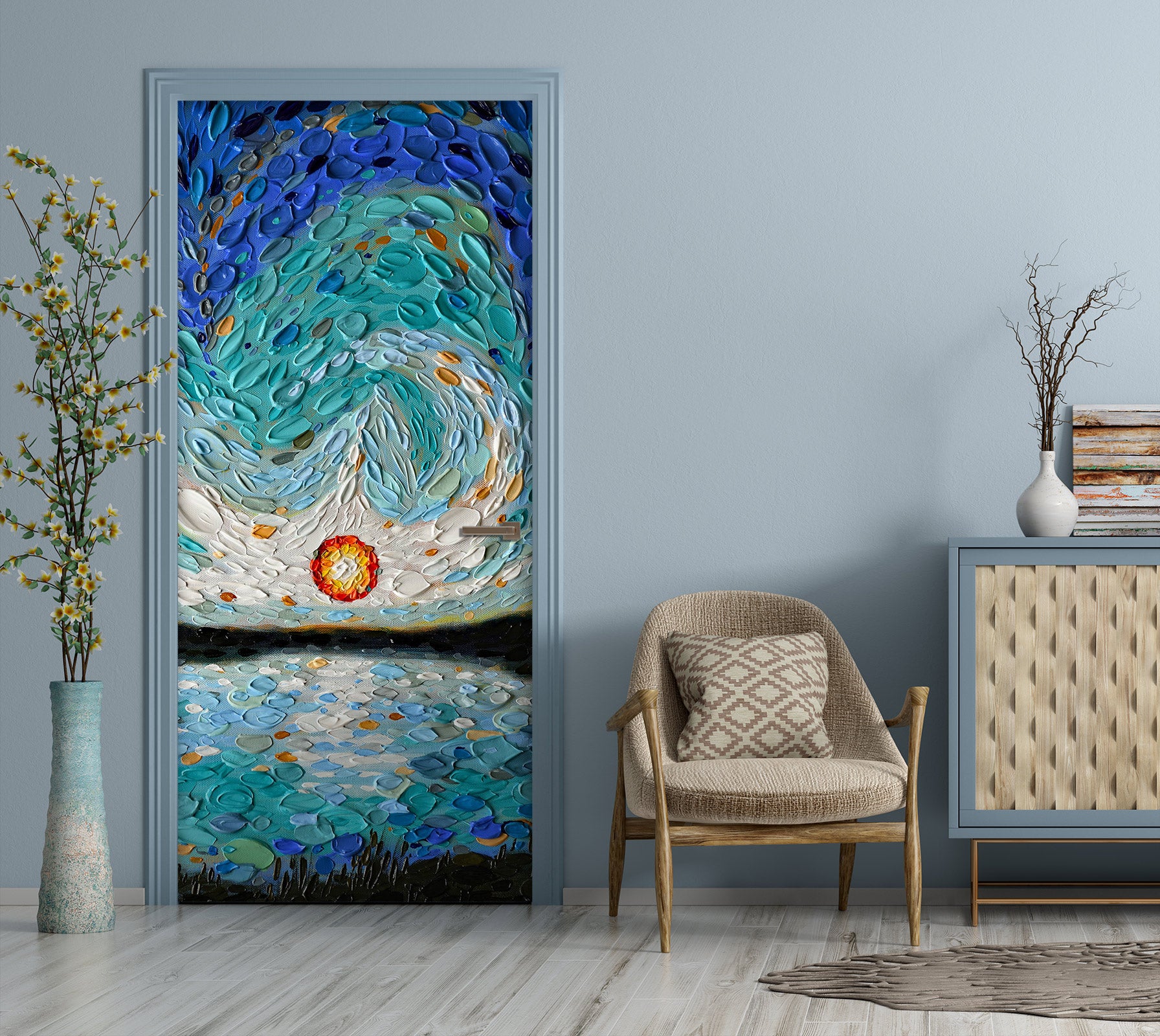 3D Sea Shadow Sun 112194 Dena Tollefson Door Mural