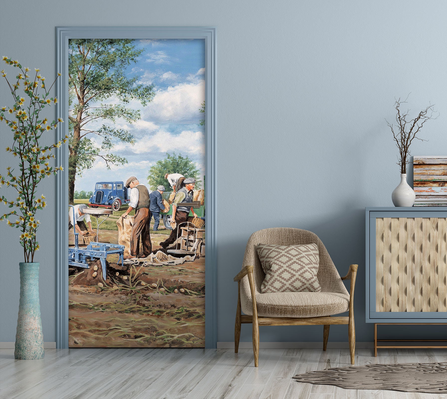 3D Farmer Arable Land 10389 Trevor Mitchell Door Mural