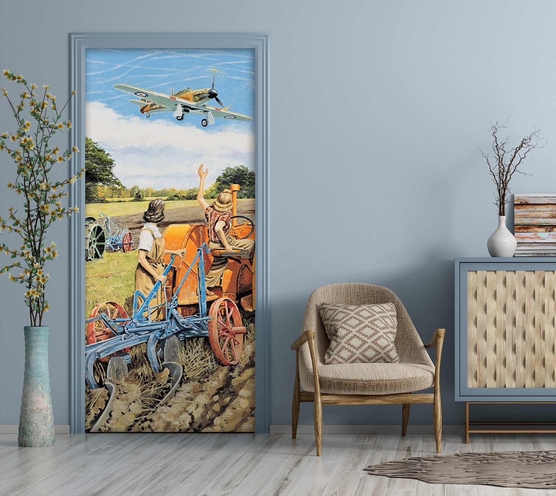 3D Cultivator Airplane 103116 Trevor Mitchell Door Mural