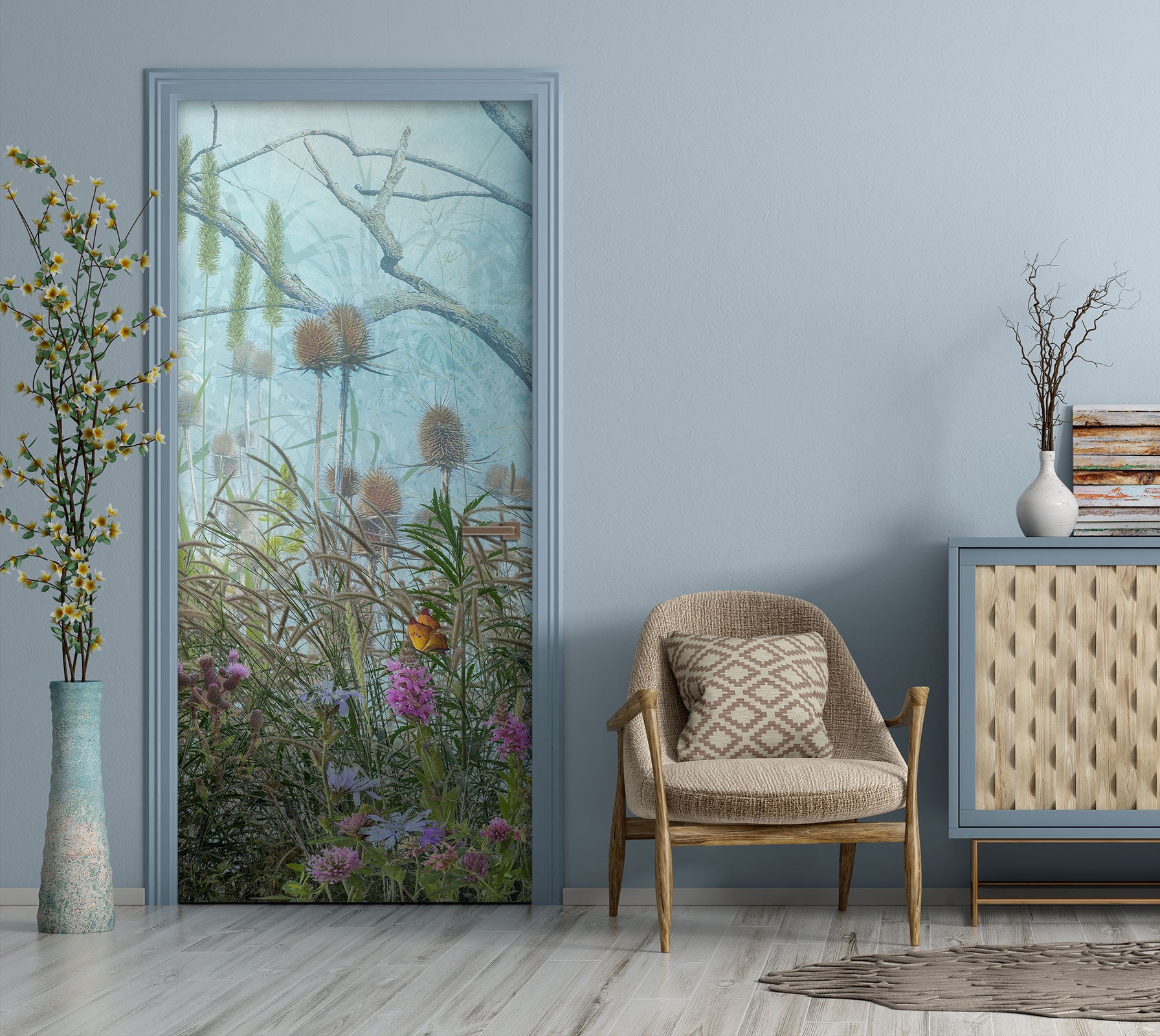 3D Flowers Plants Clump 107185 Beth Sheridan Door Mural