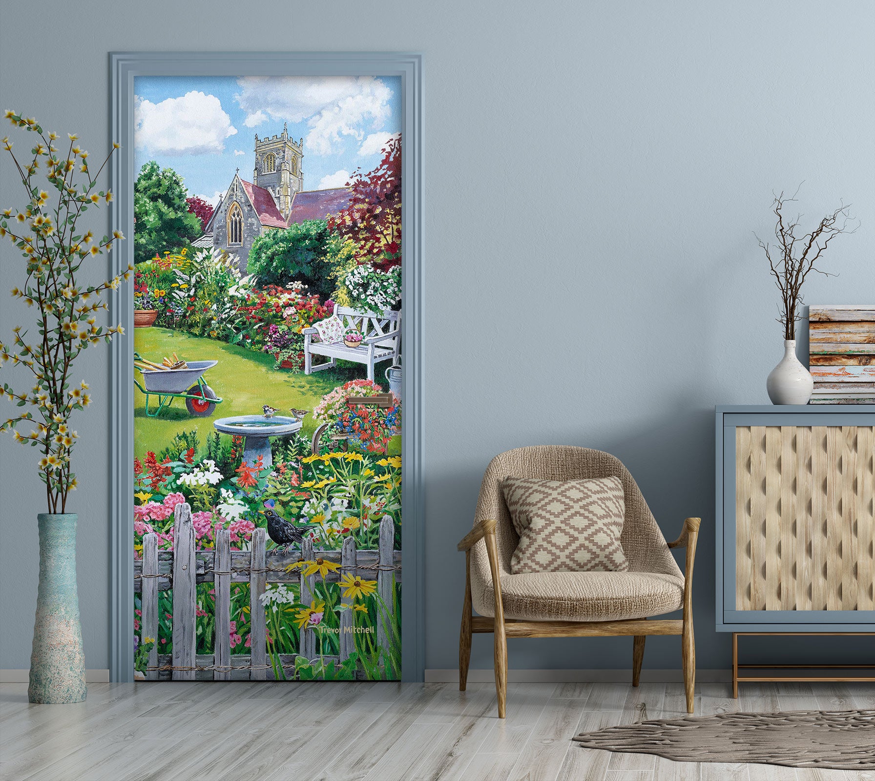 3D Garden Fence 103145 Trevor Mitchell Door Mural