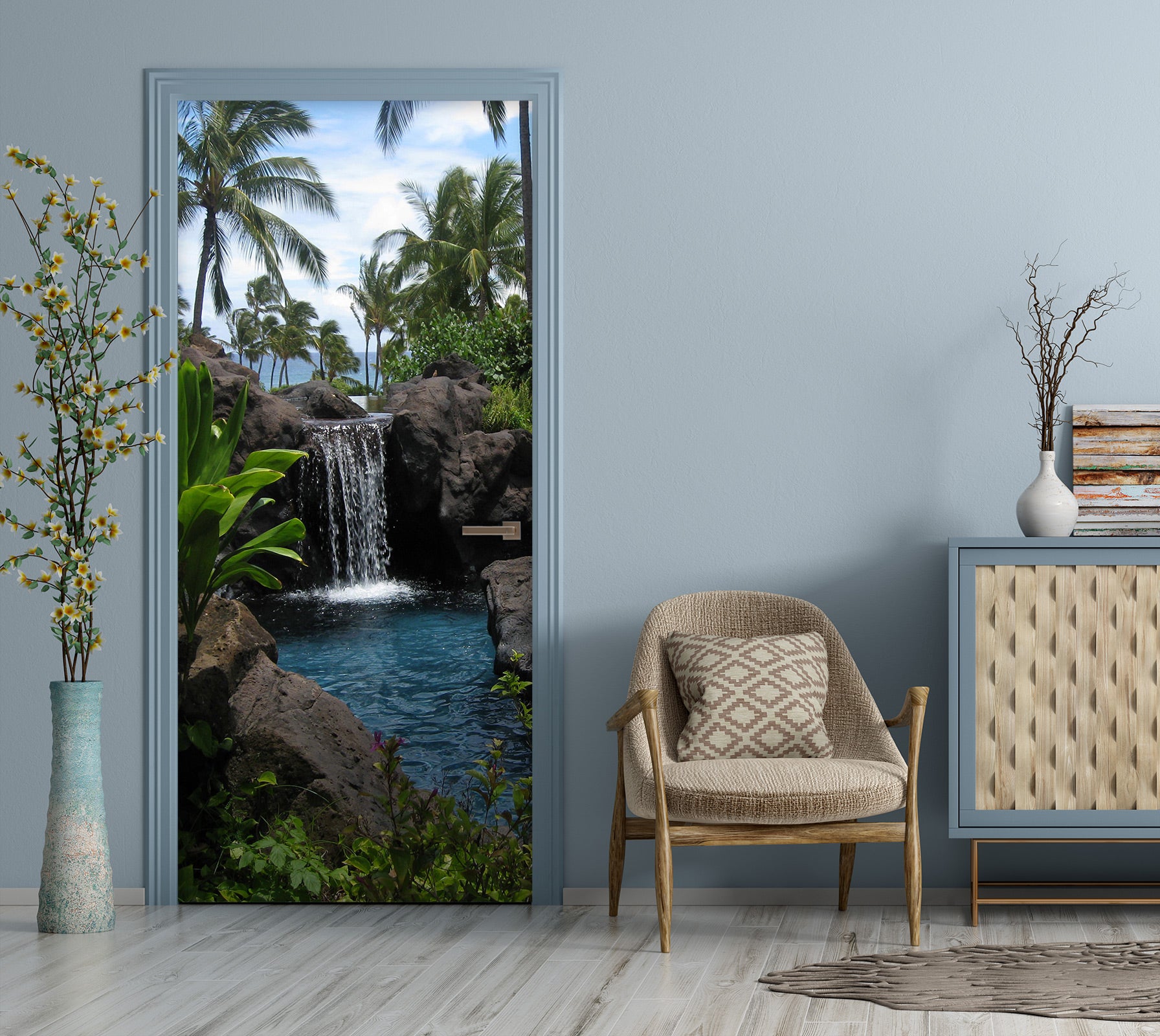 3D Coconut Tree 23091 Door Mural