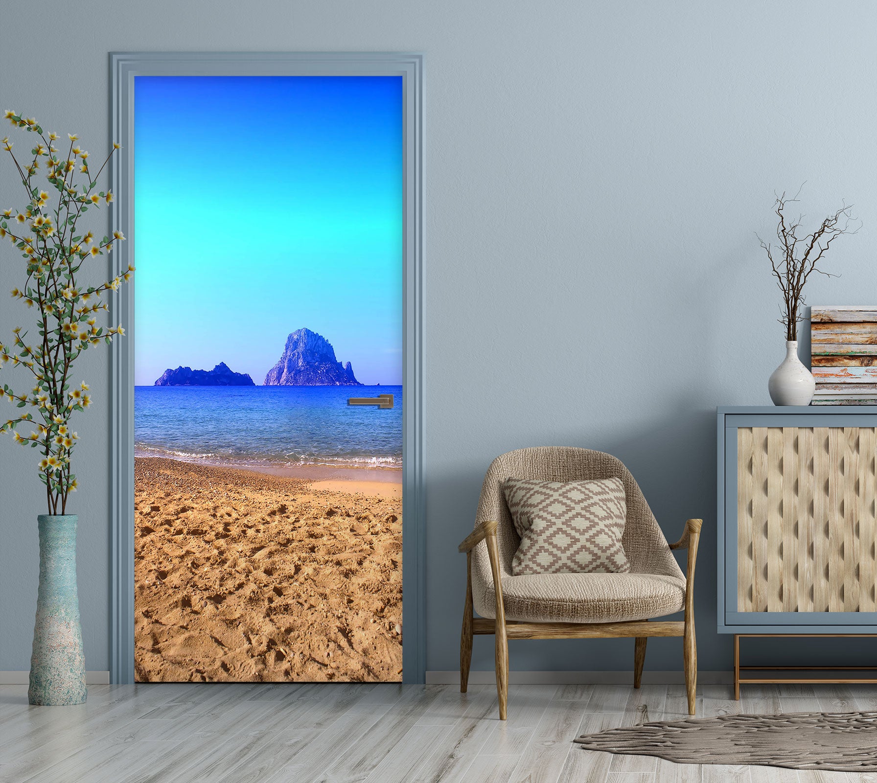 3D Island Beach 226 Door Mural