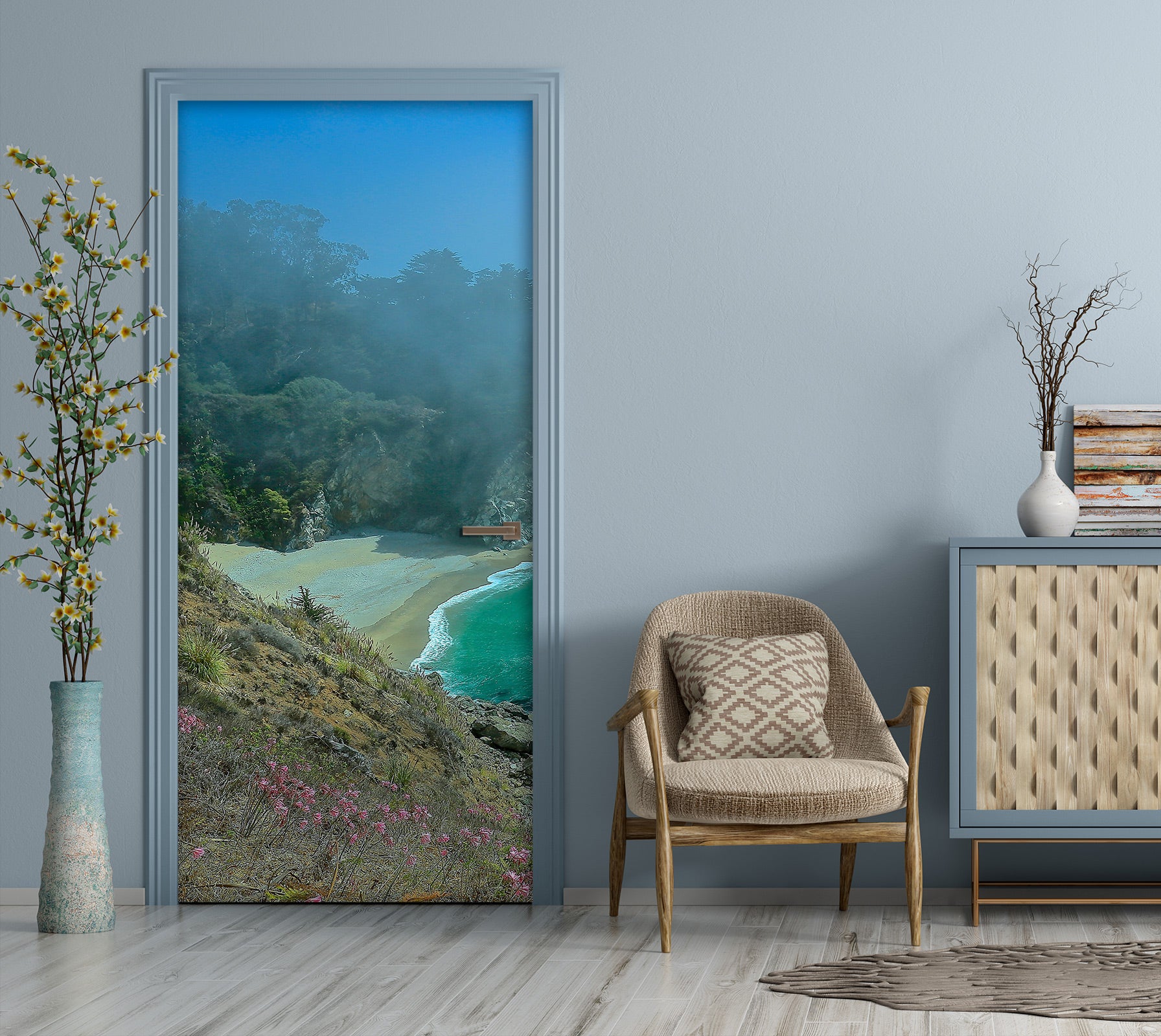 3D Beach Trees 110199 Kathy Barefield Door Mural