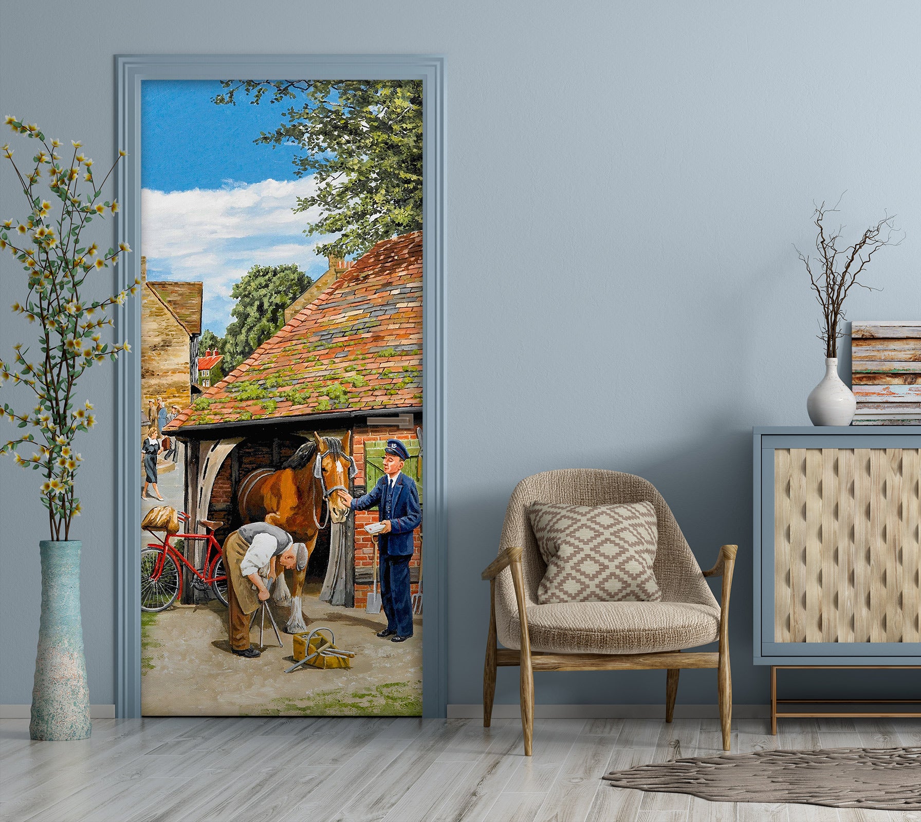 3D Horse Pen 10384 Trevor Mitchell Door Mural