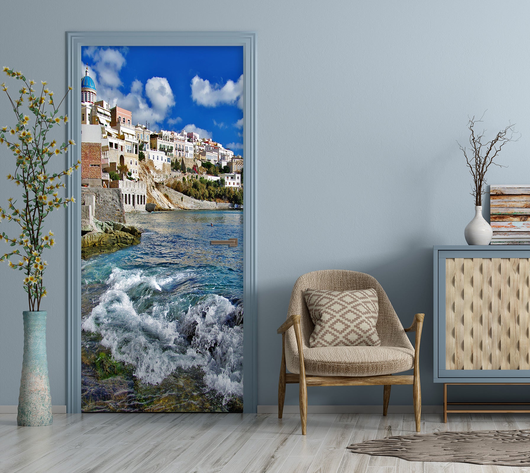 3D Seaside House 23065 Door Mural