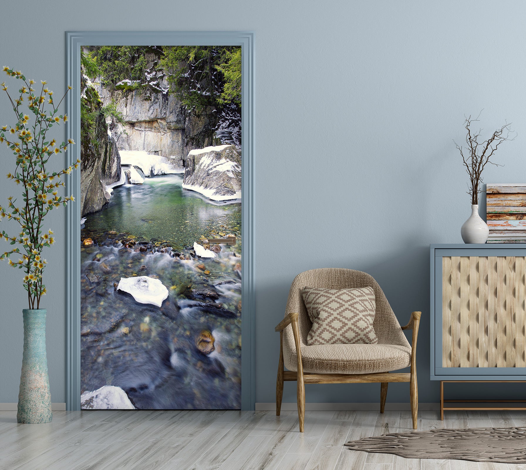 3D Stone Lake Water 24037 Door Mural