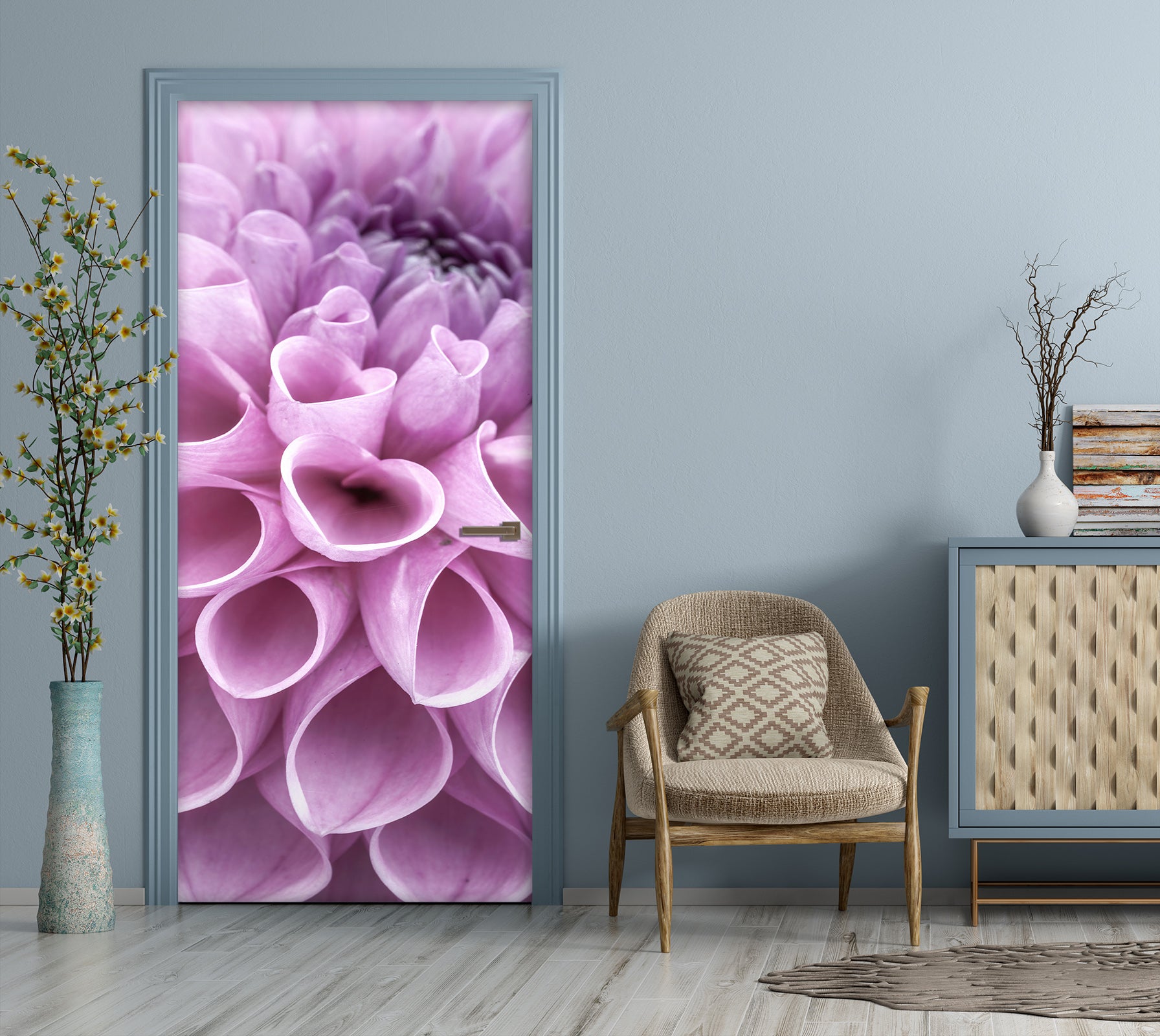 3D Purple Flowers 5053 Assaf Frank Door Mural