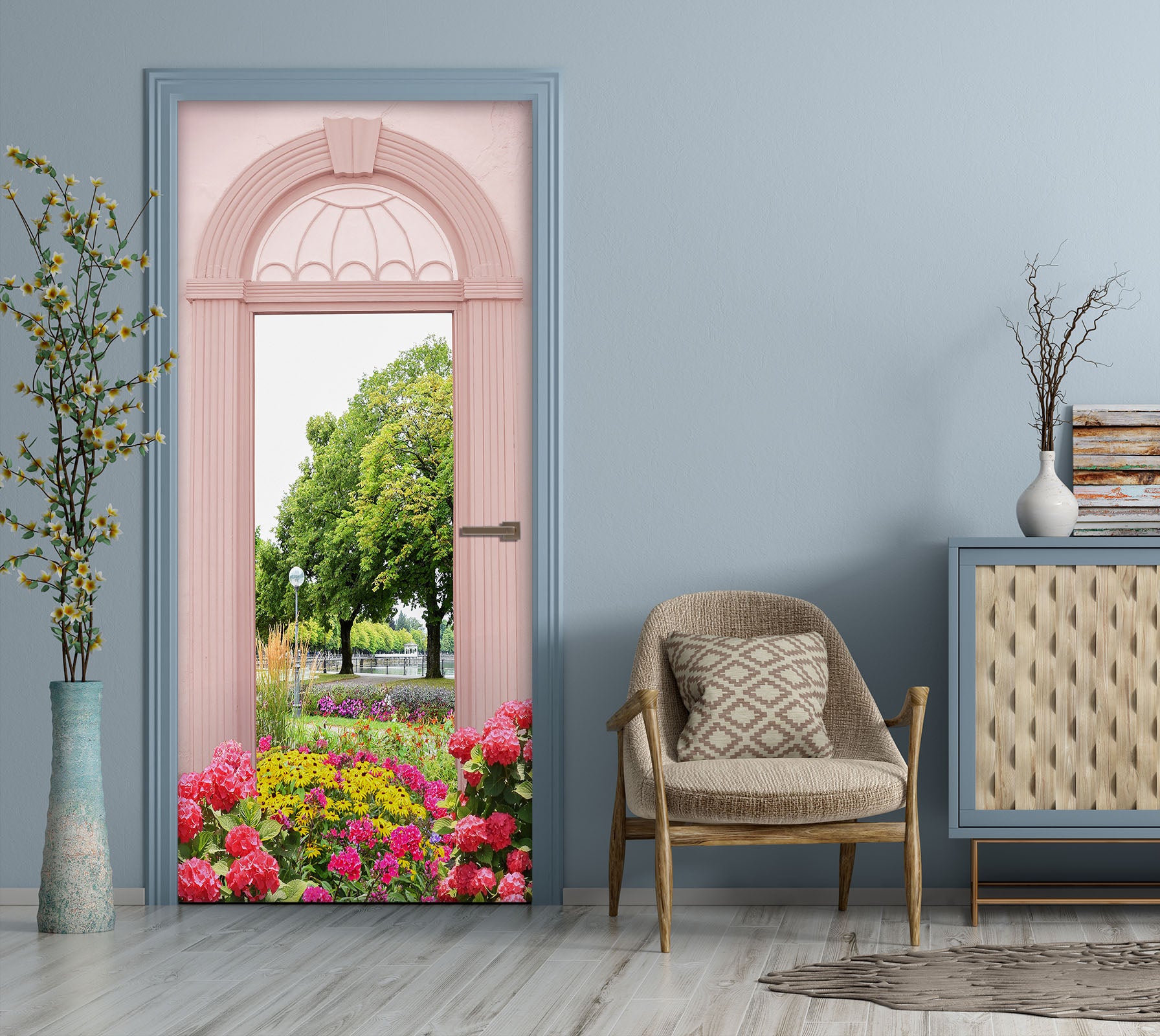 3D Flower Bush 22153 Door Mural