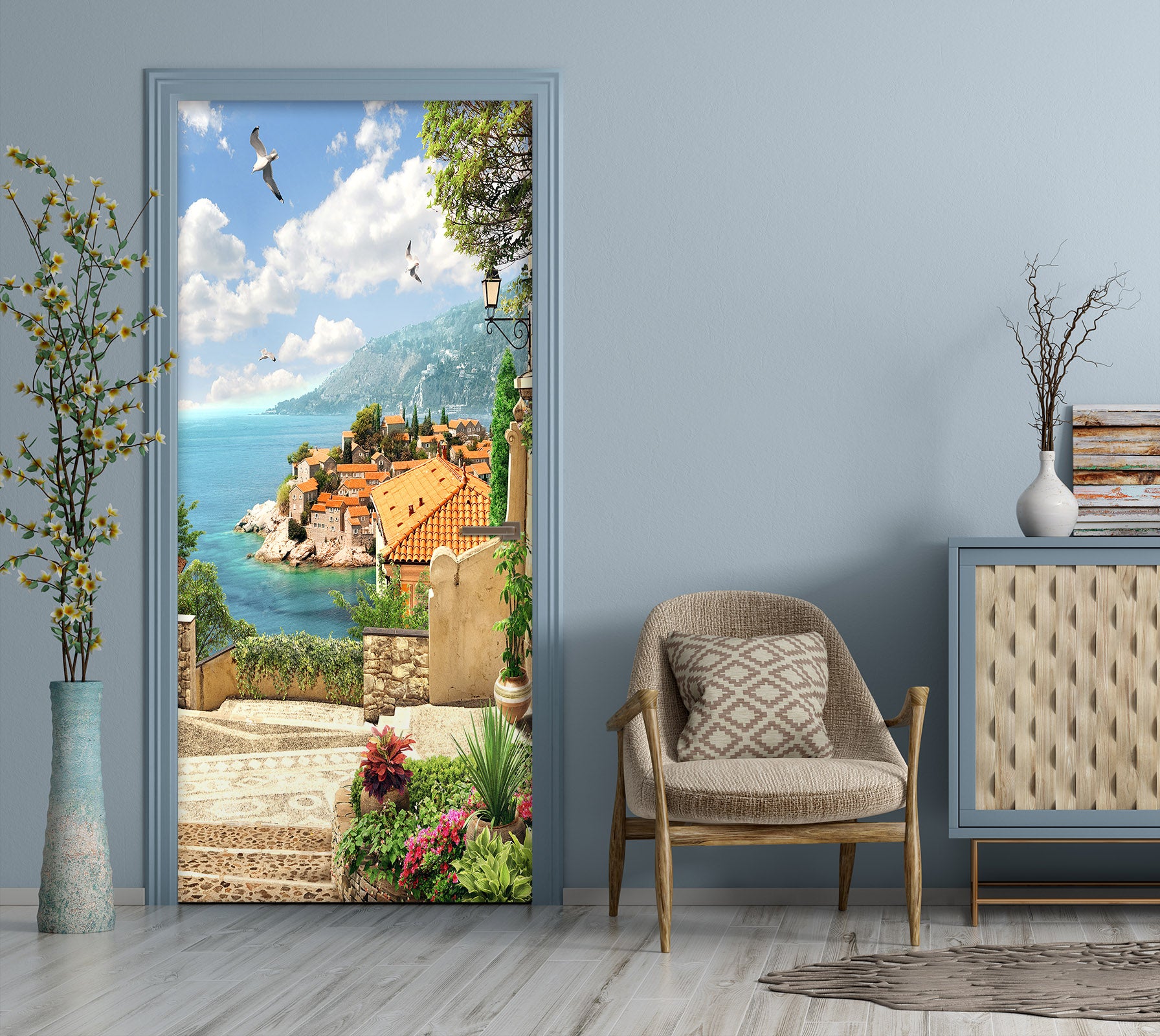 3D Island House 22077 Door Mural