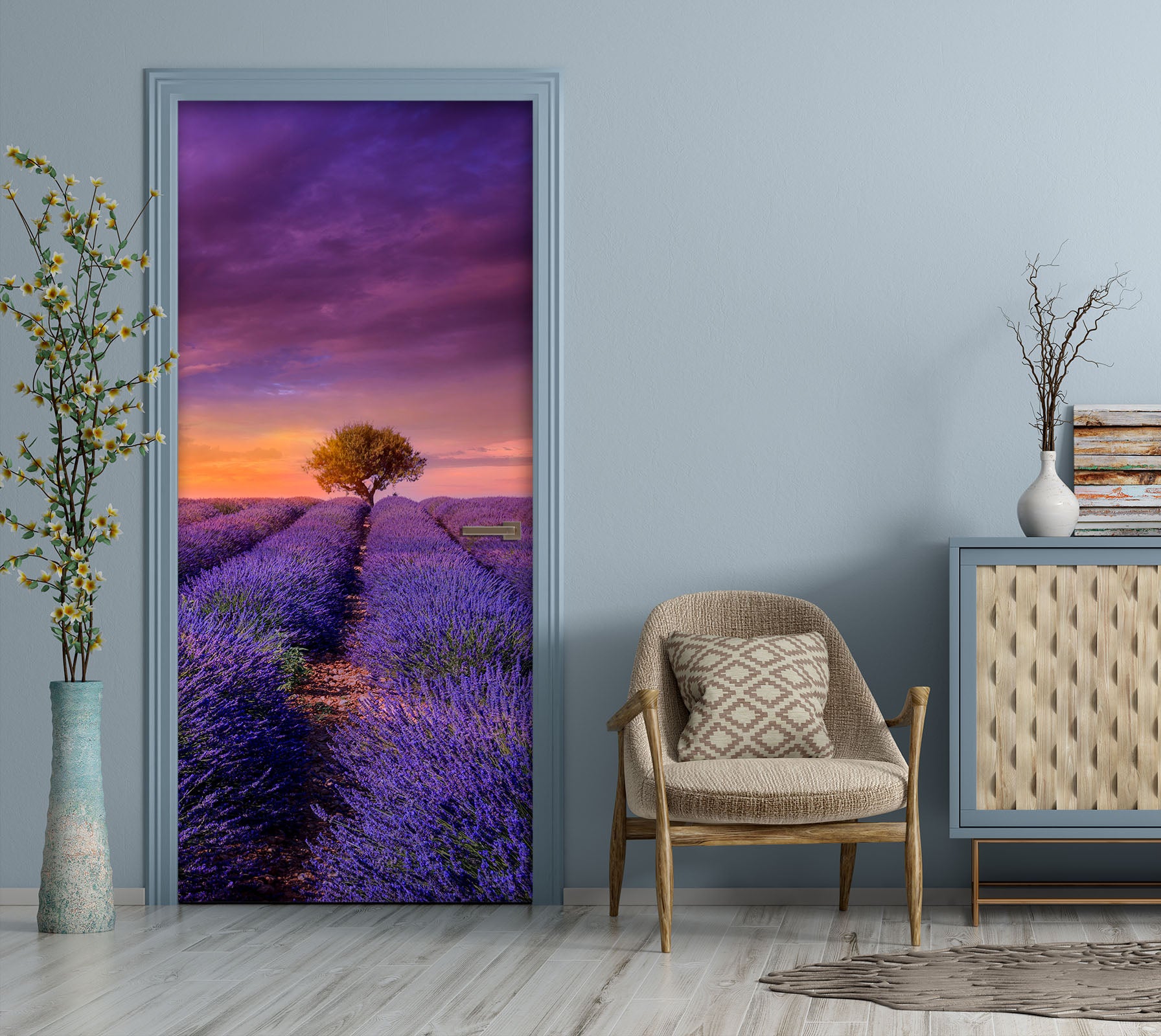 3D Lavender Field 114136 Marco Carmassi Door Mural