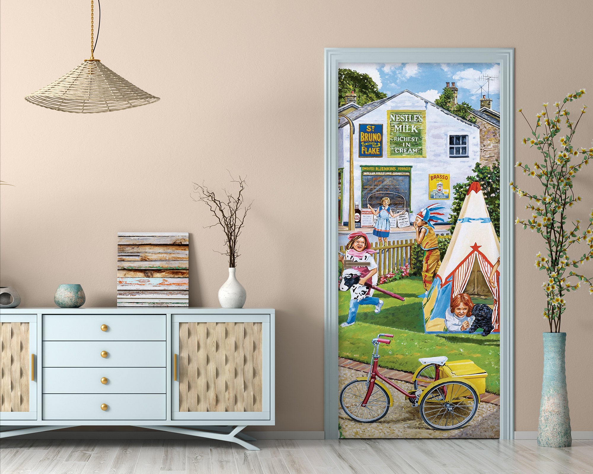 3D Bike Child Playing 10342 Trevor Mitchell Door Mural