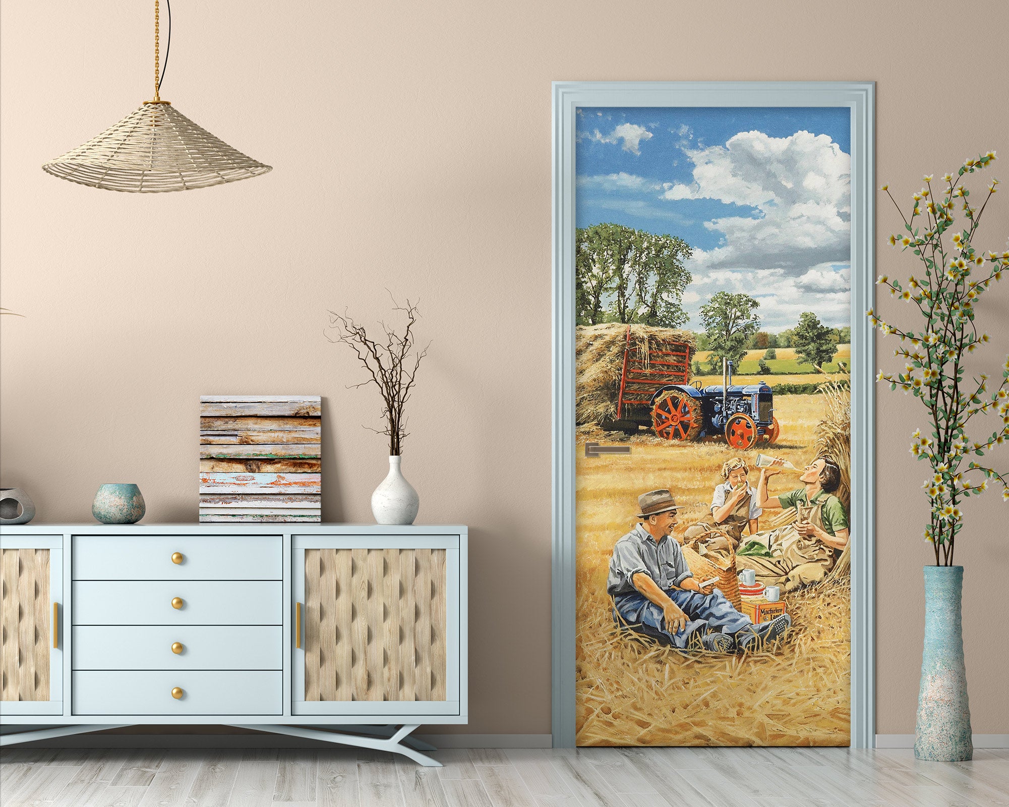 3D Golden Grass 10370 Trevor Mitchell Door Mural