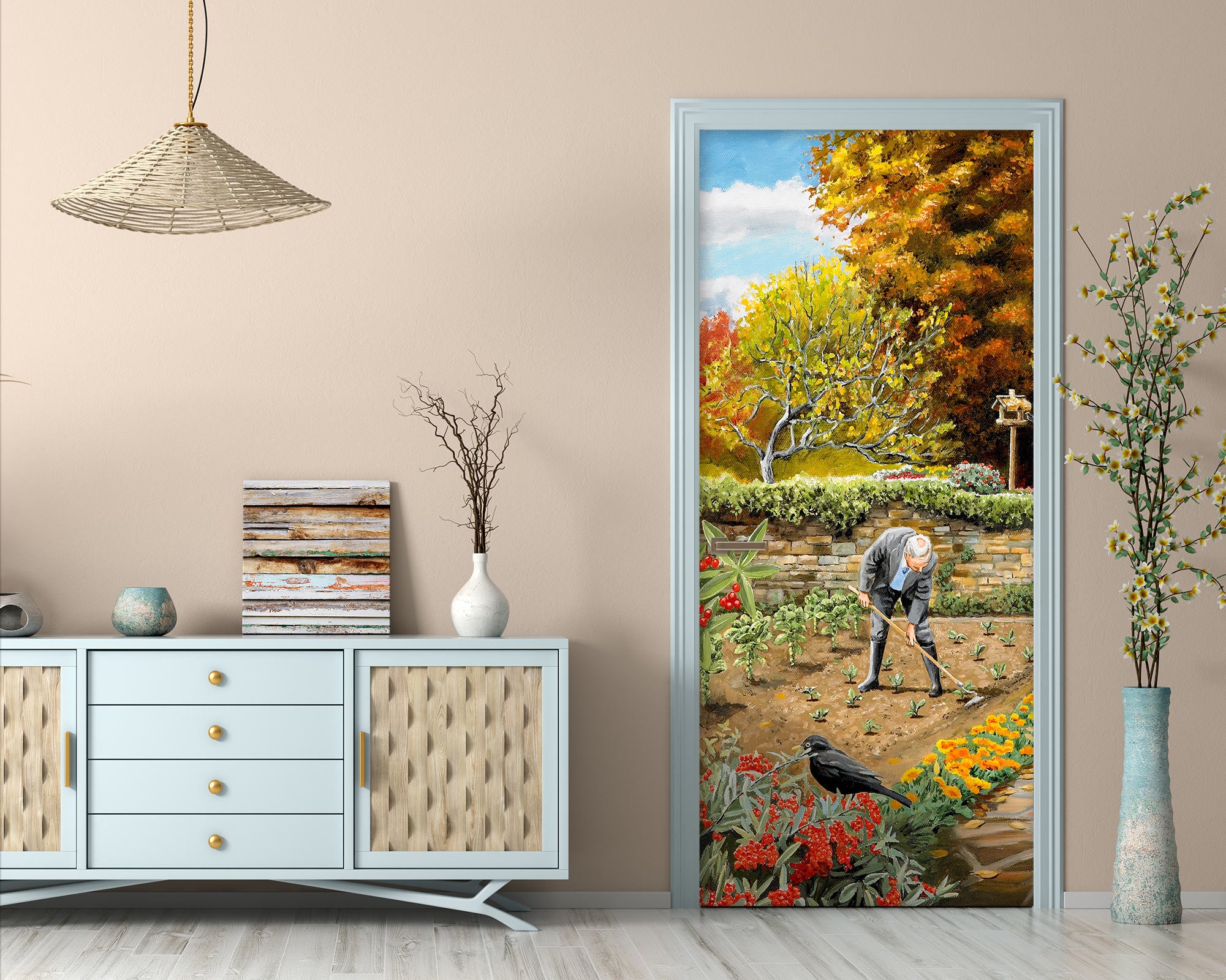 3D Vegetable Field Trees 10313 Trevor Mitchell Door Mural