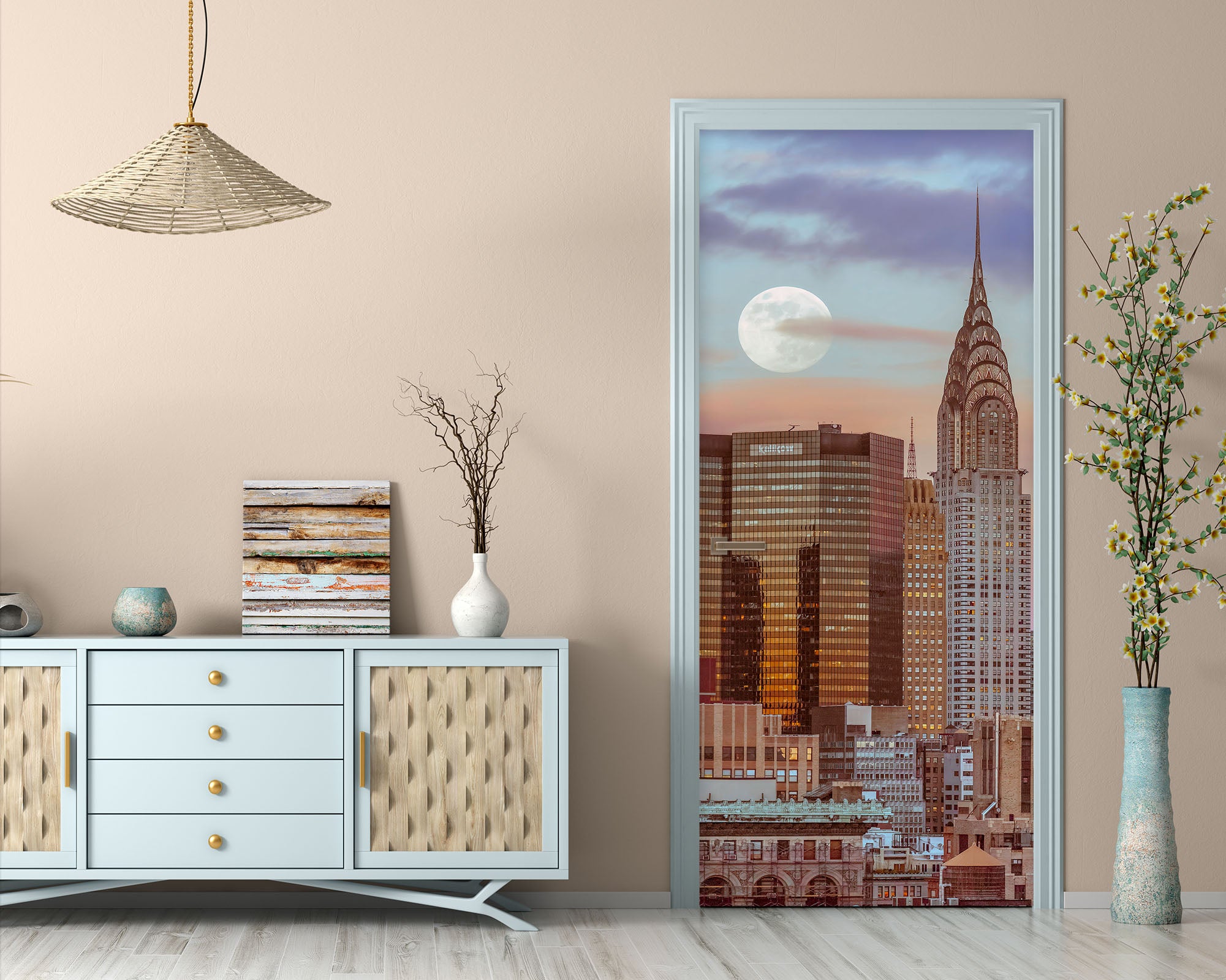 3D City Tower 5043 Assaf Frank Door Mural