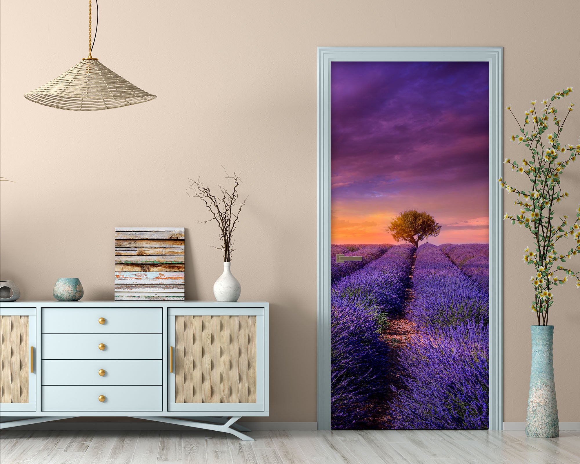 3D Lavender Field 114136 Marco Carmassi Door Mural