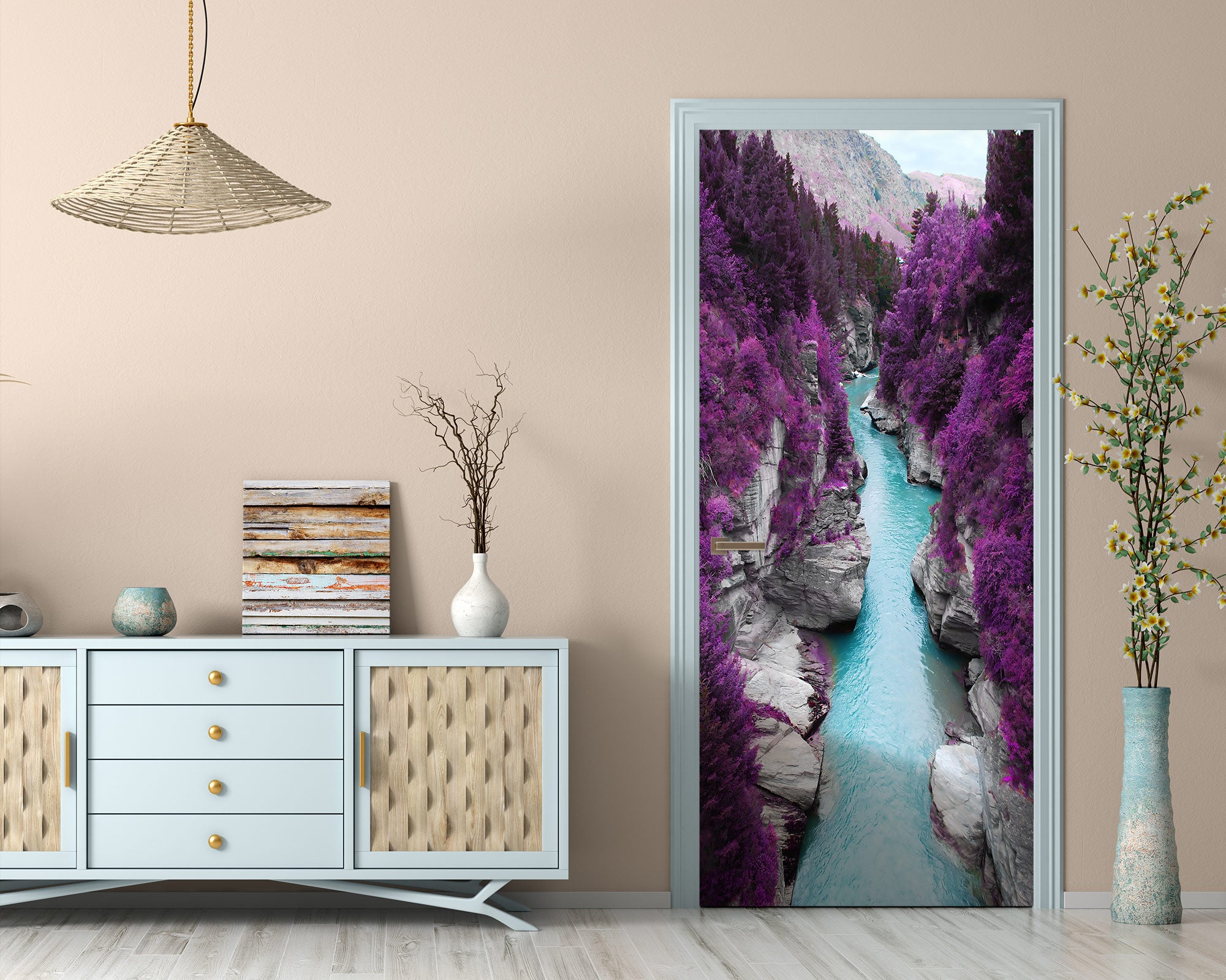 3D Purple Mountain 24085 Door Mural