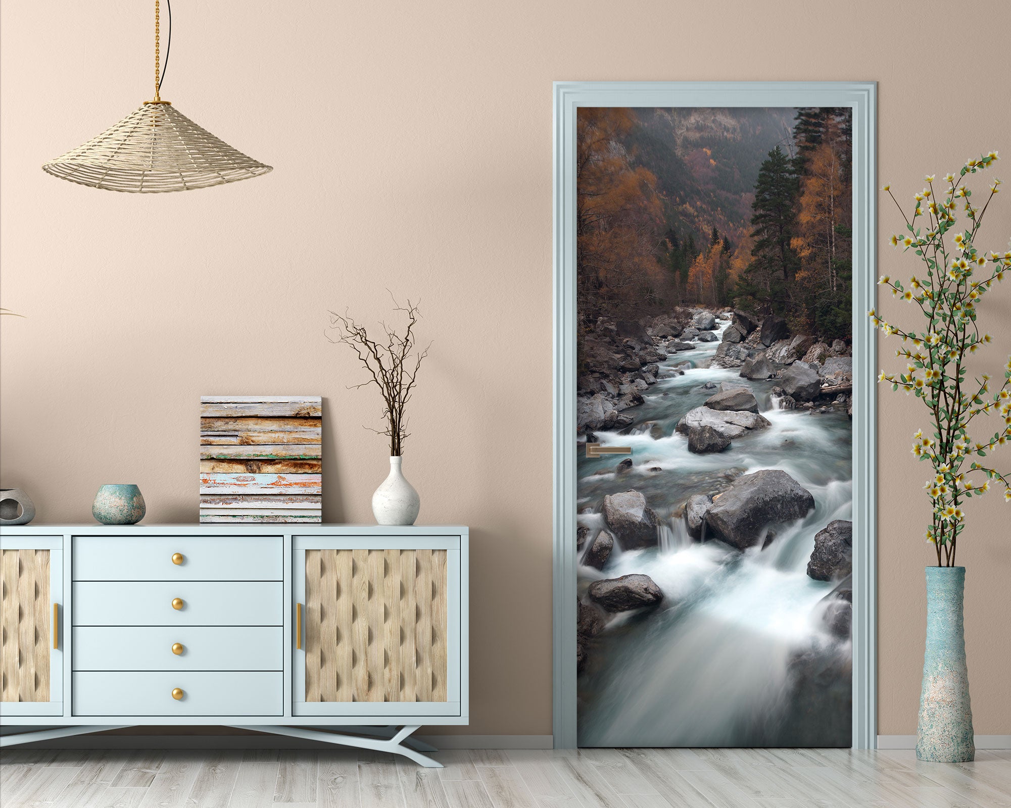 3D Stream Water 23101 Door Mural