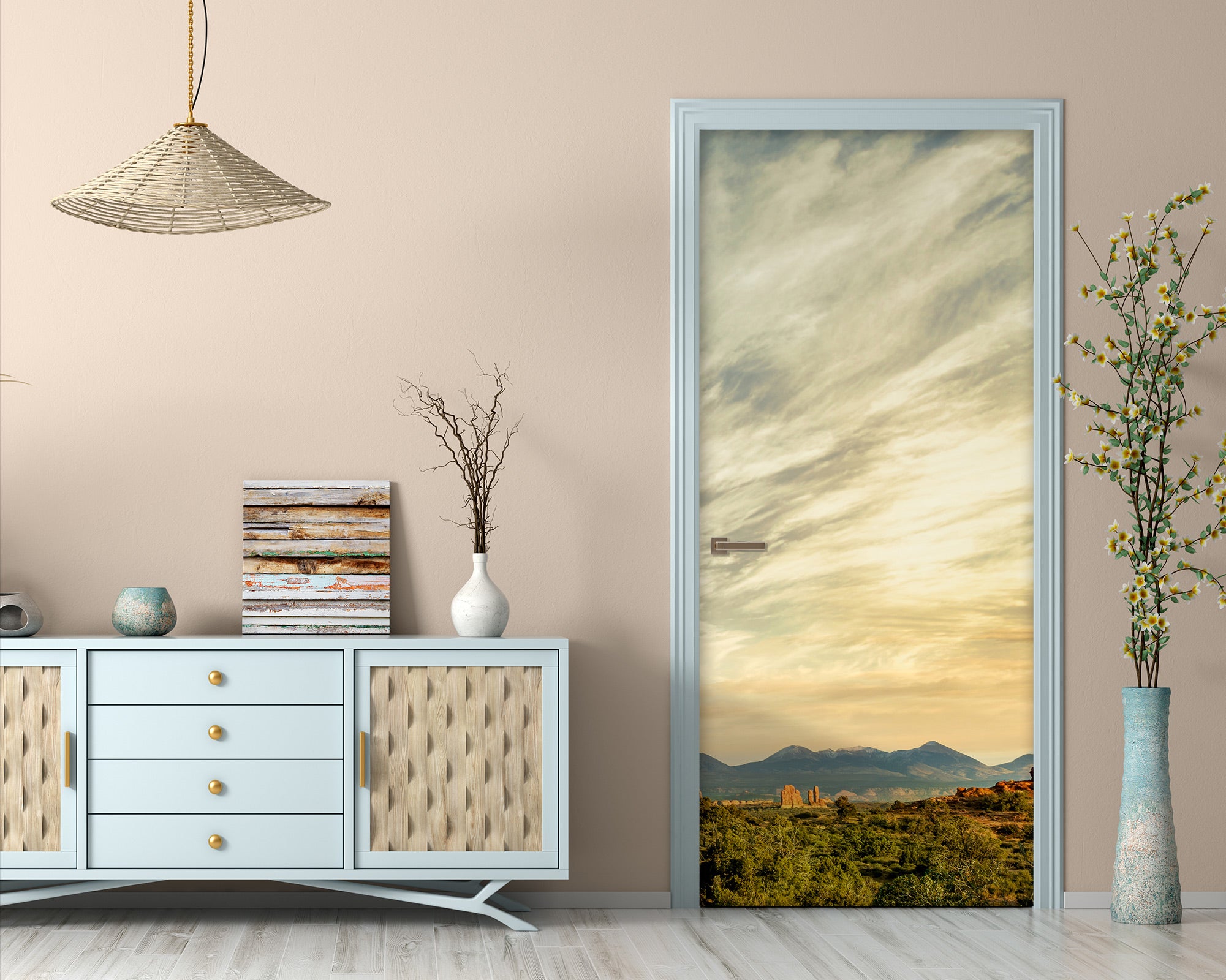 3D Sky Mountains 107166 Beth Sheridan Door Mural