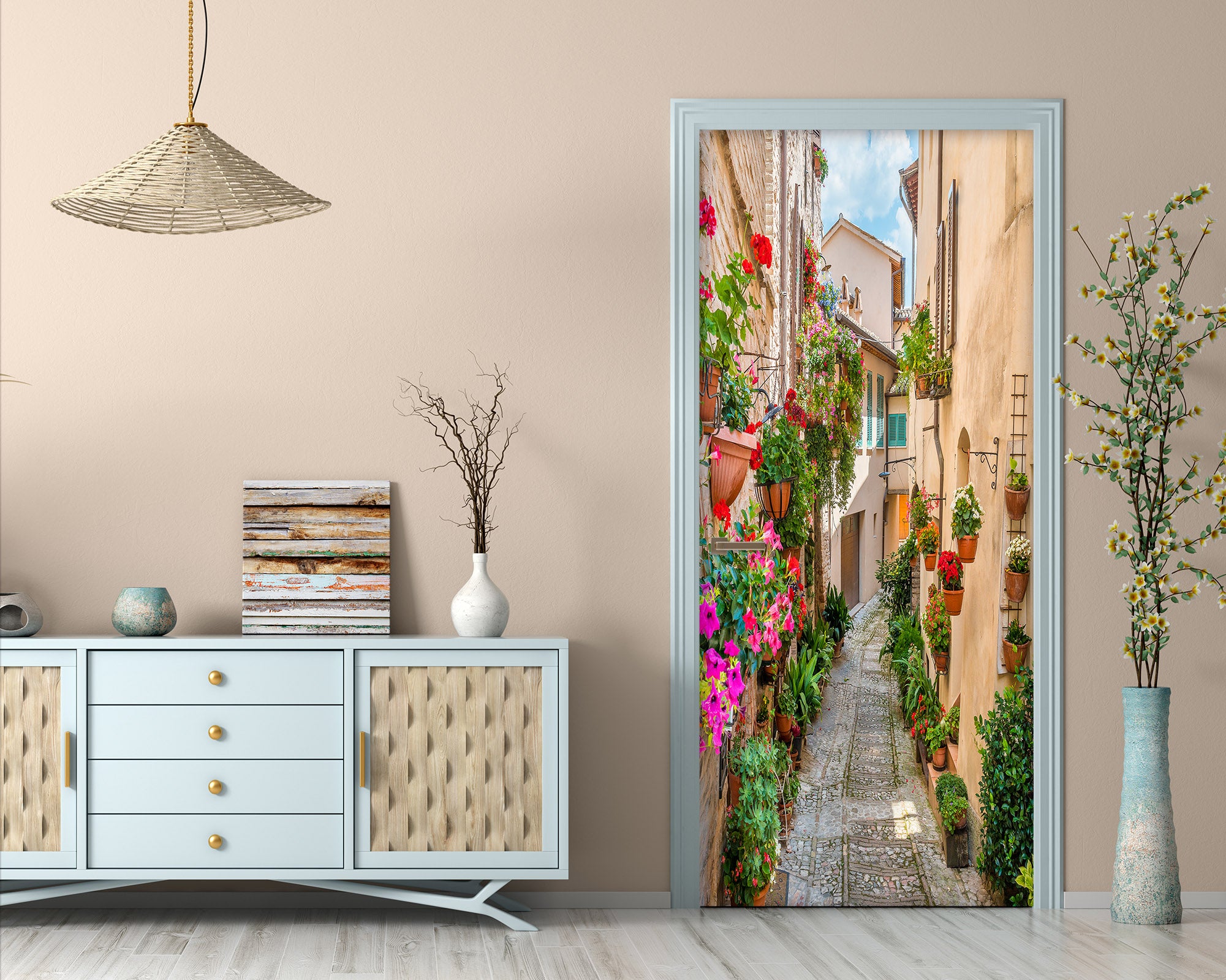 3D Flower House 22148 Door Mural