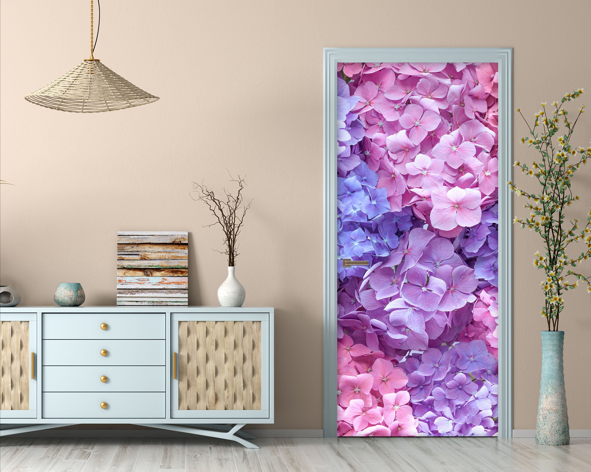 3D Purple Petals 5046 Assaf Frank Door Mural