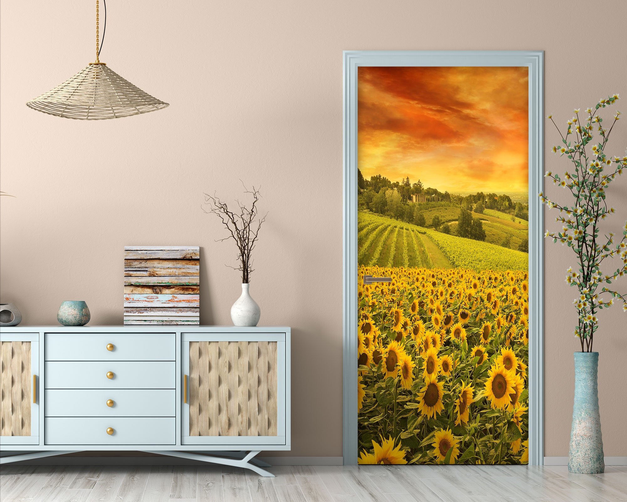 3D Sunflower 23212 Door Mural